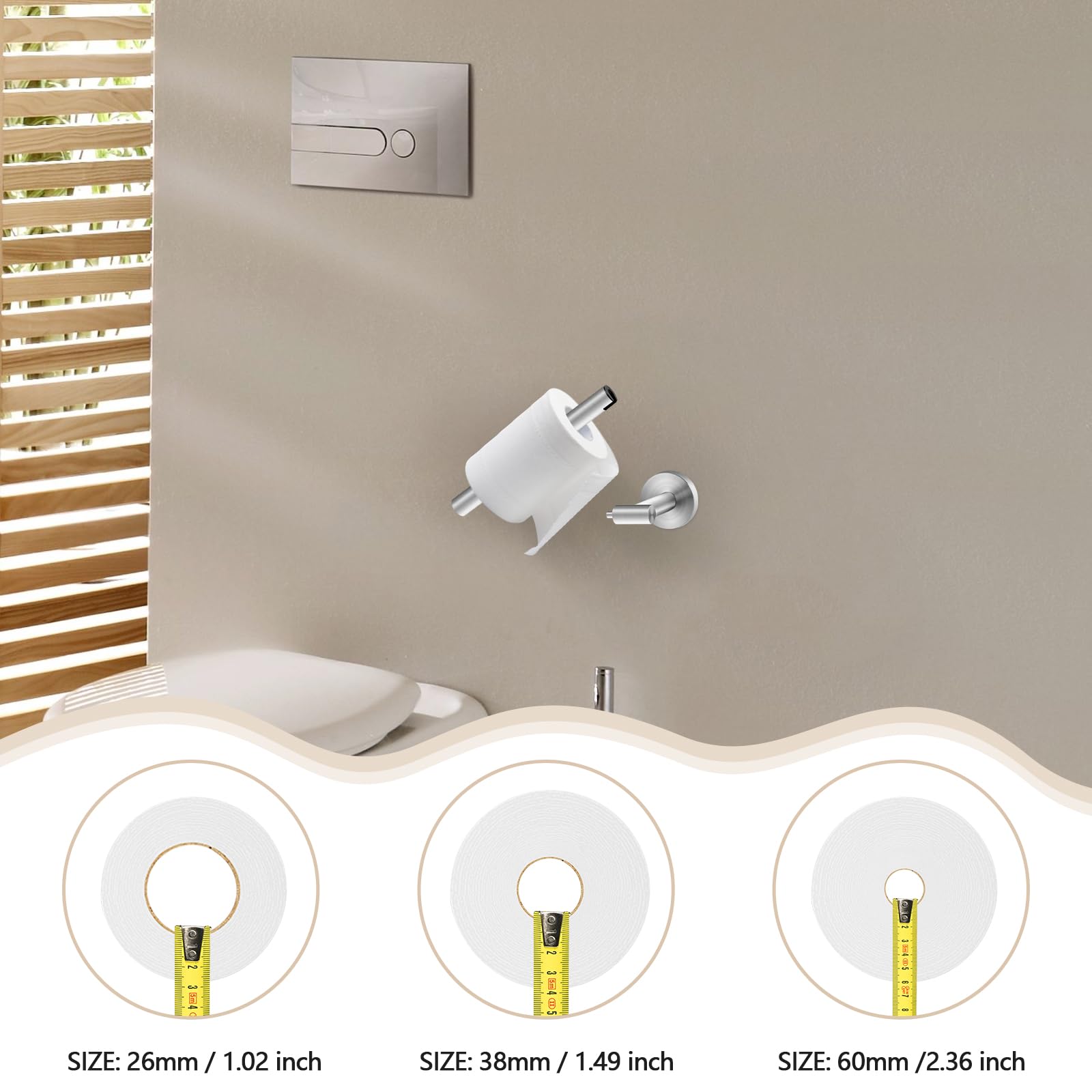 Newfun Brushed Nickel Toilet Paper Holder, Sus 304 Stainless Steel Adjustable Double Post Pivoting Toilet Paper Roll Holder Wall