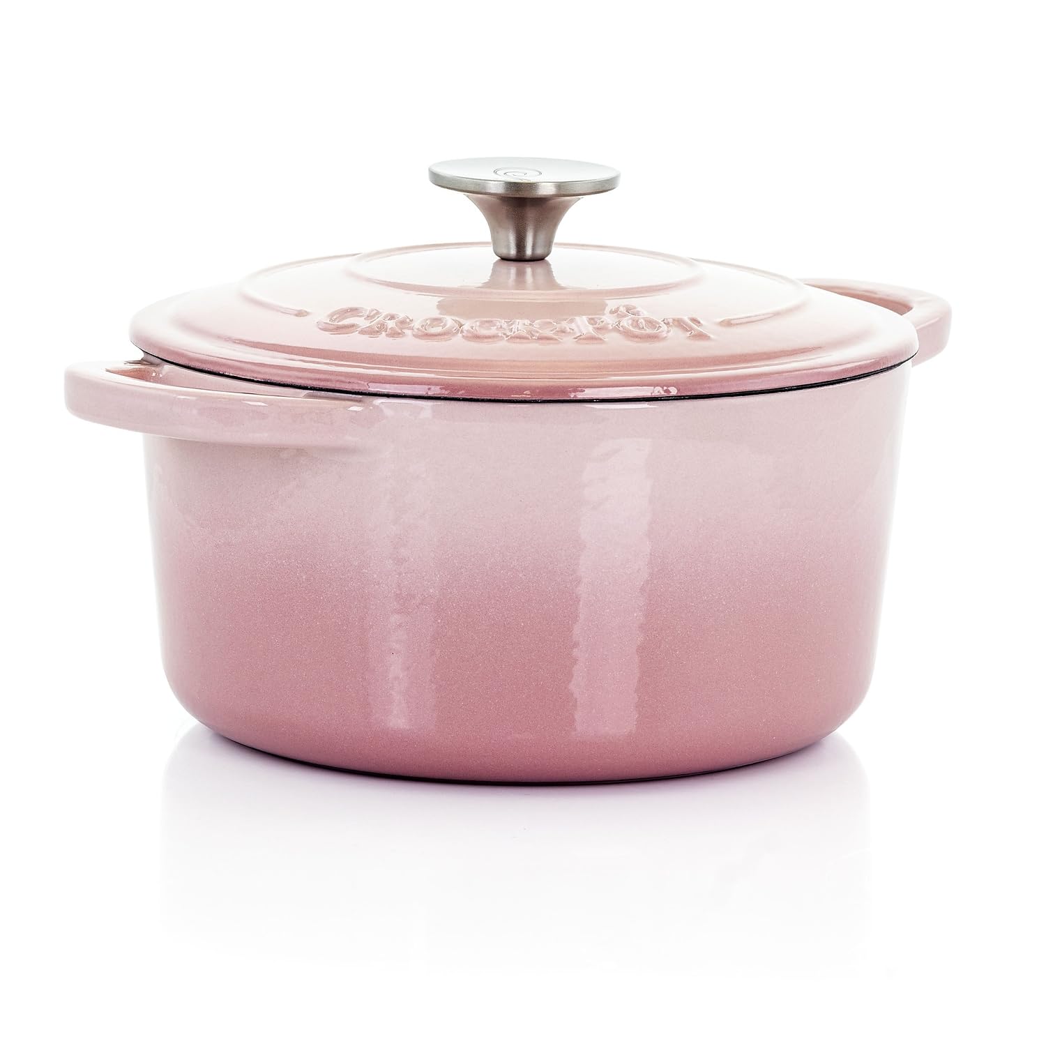 Crock-Pot Artisan Round Enameled Cast Iron Dutch Oven, 3-Quart, Blush Pink