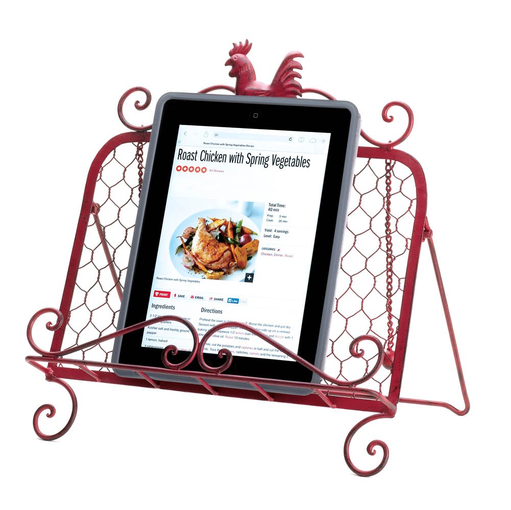 Iron Rooster Cookbook Or Tablet Stand