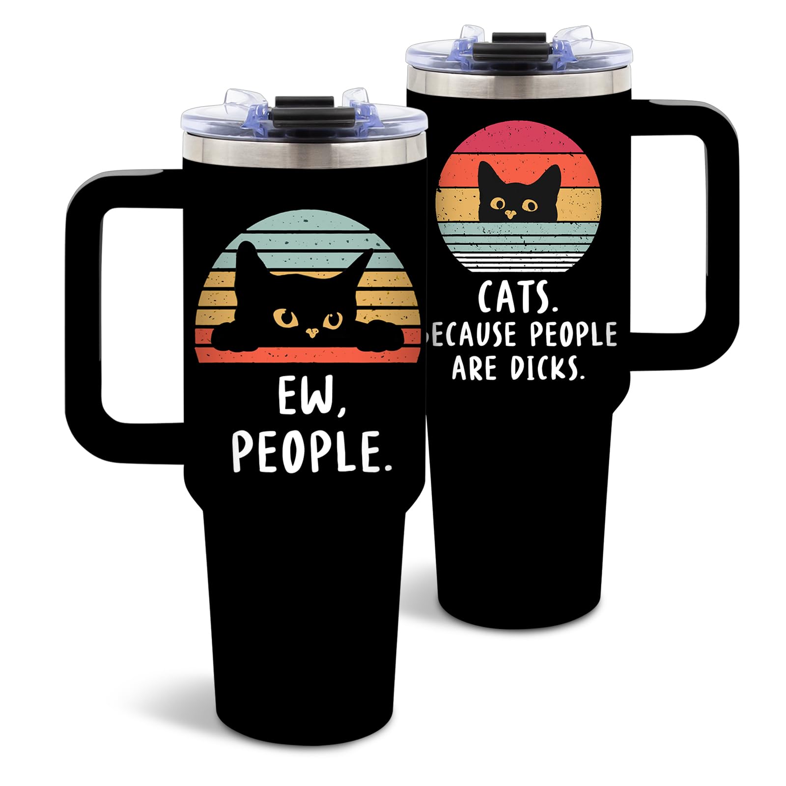 DUUV Black Cat Tumbler 40oz, Insulated Black Cat Gifts for Women