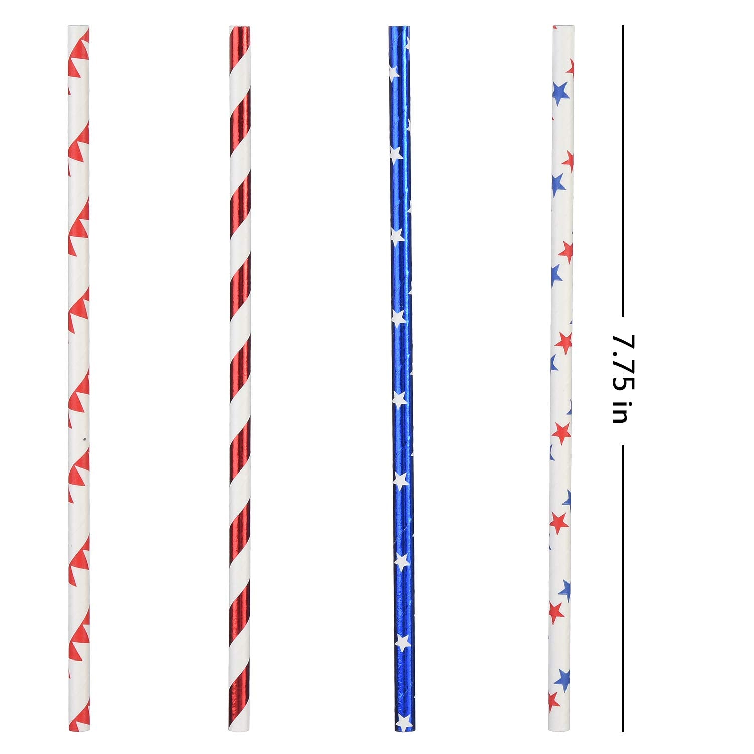 ALINK American Flag Red Blue White Paper Straws  100 Straws for Memorial Day /4th of July  Super Bowl  Patriotic Party  Americana Themed Party Celebration