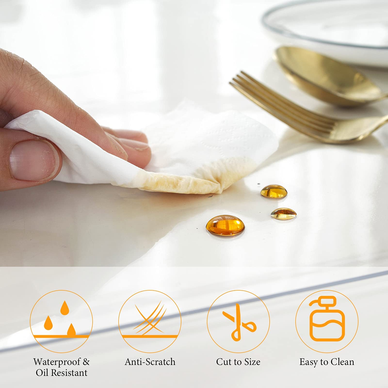 Deep Dream 1.5Mm Clear Desk Cover Protector, 42  90 Inch Clear Desk Cover, Clear Desk Mat, Table Cover Tablecloth Protector Rect