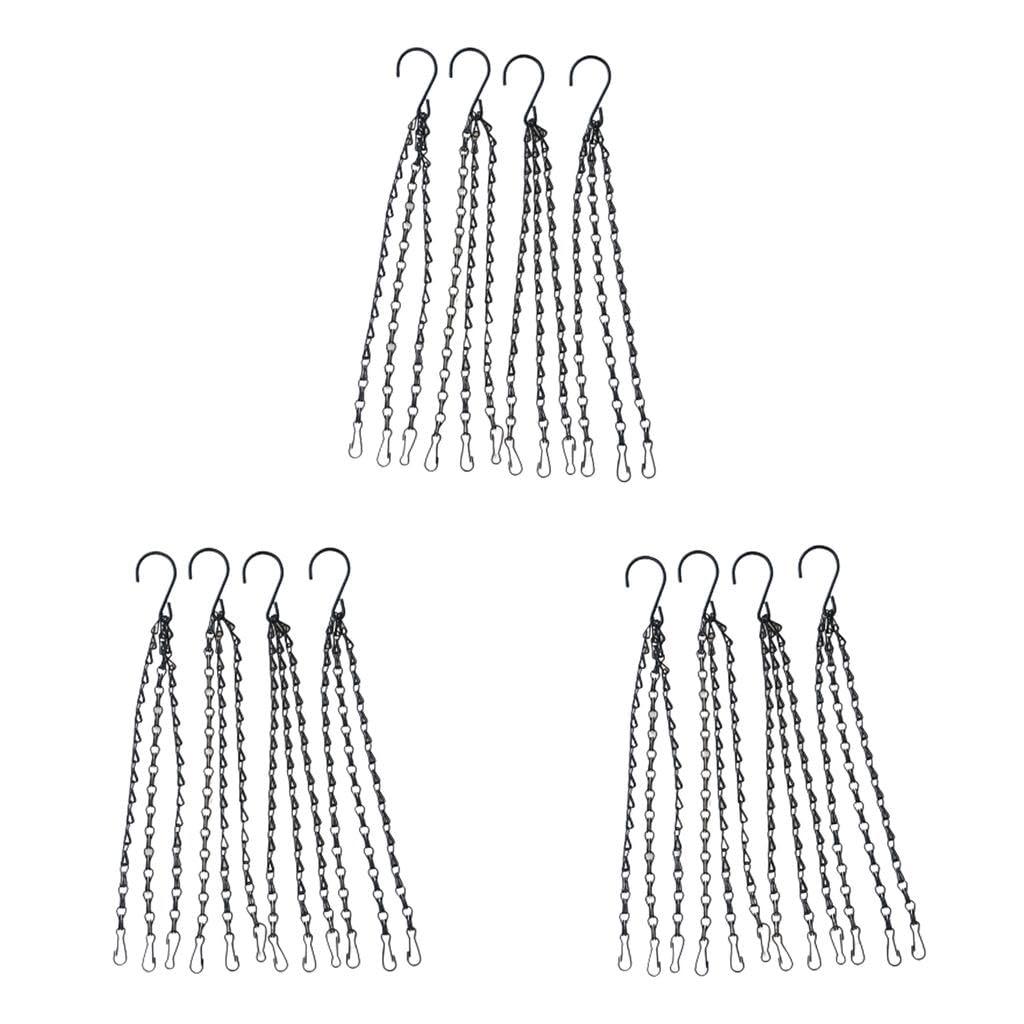 Merishopp 12Pcs Hanging Chains Flower Pot Basket Bird Feeders Garden Plant Hangers