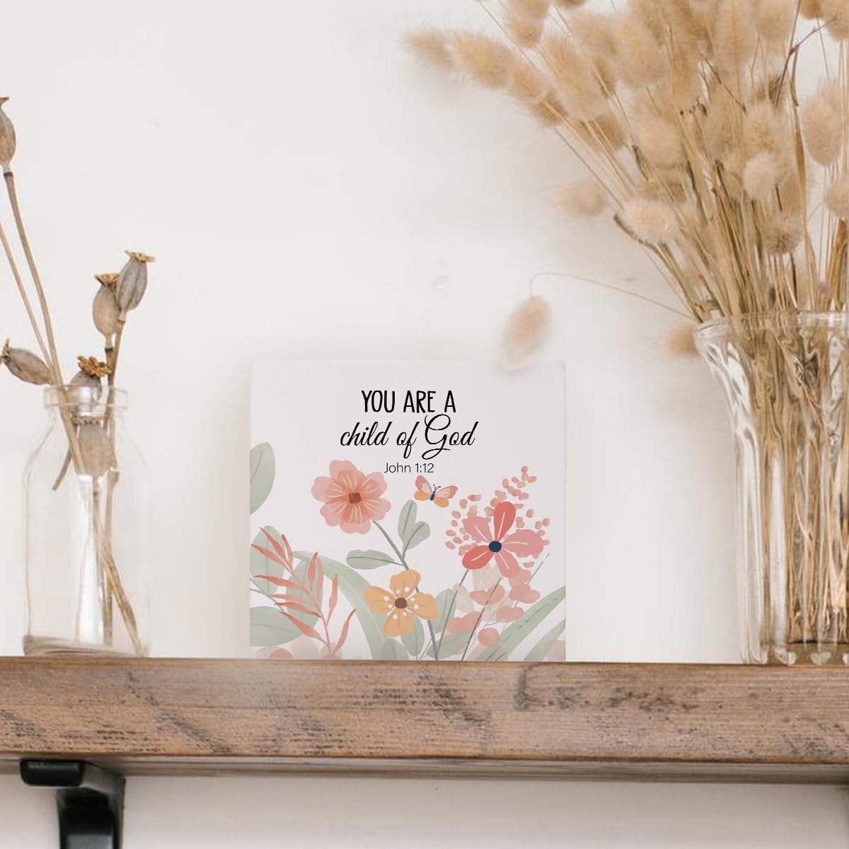 FLVGE Christian Bible Verse Boho Nursery Decor, Christian Religious Decor Gift, You Are A Child of God Quote Motivational Wooden
