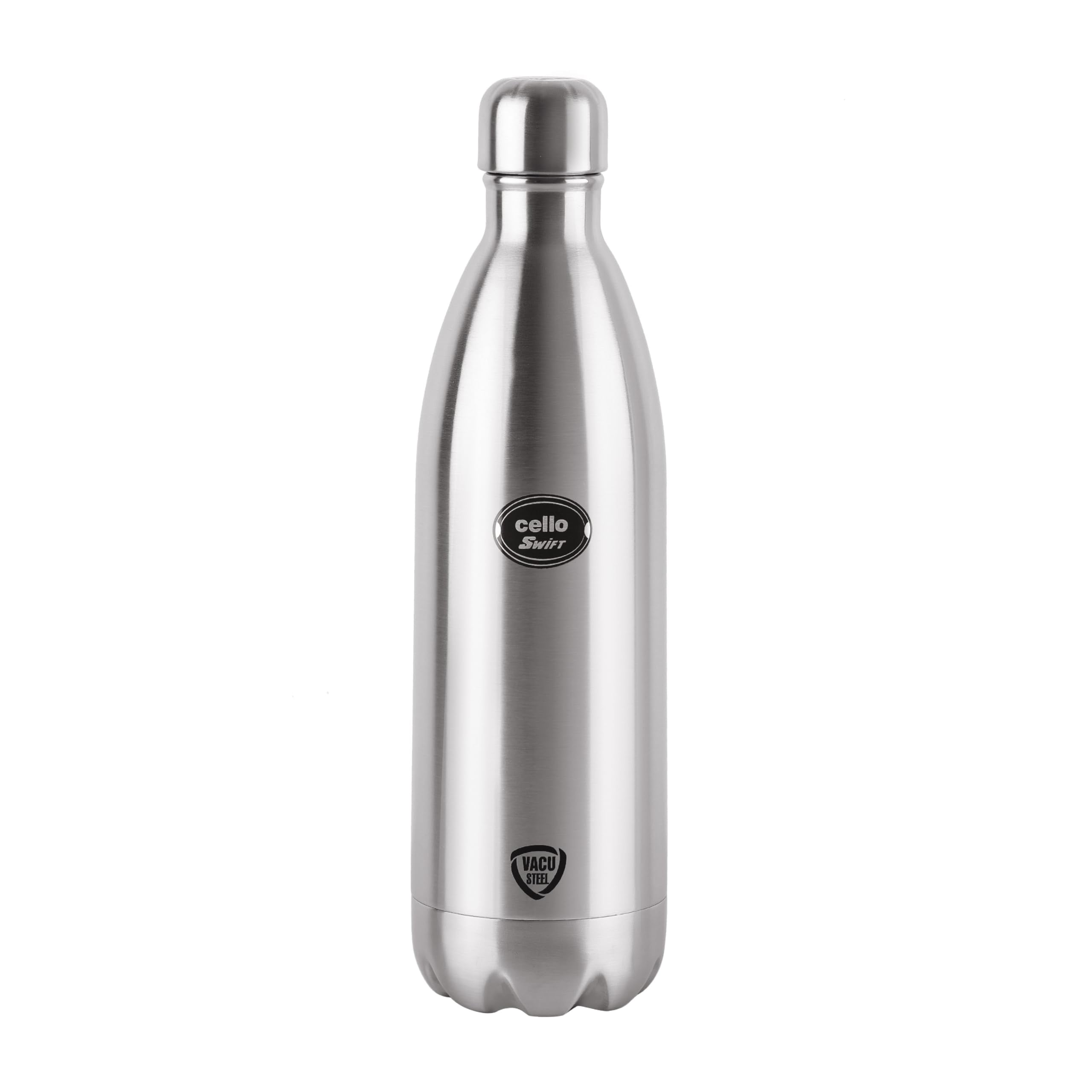 Cello Swift Thermosteel Water Bottle 1000ml, Silver | 24 Hours Hot & Cold | Rust & Leak Proof | Ideal for Office, Gym, Home, Kit