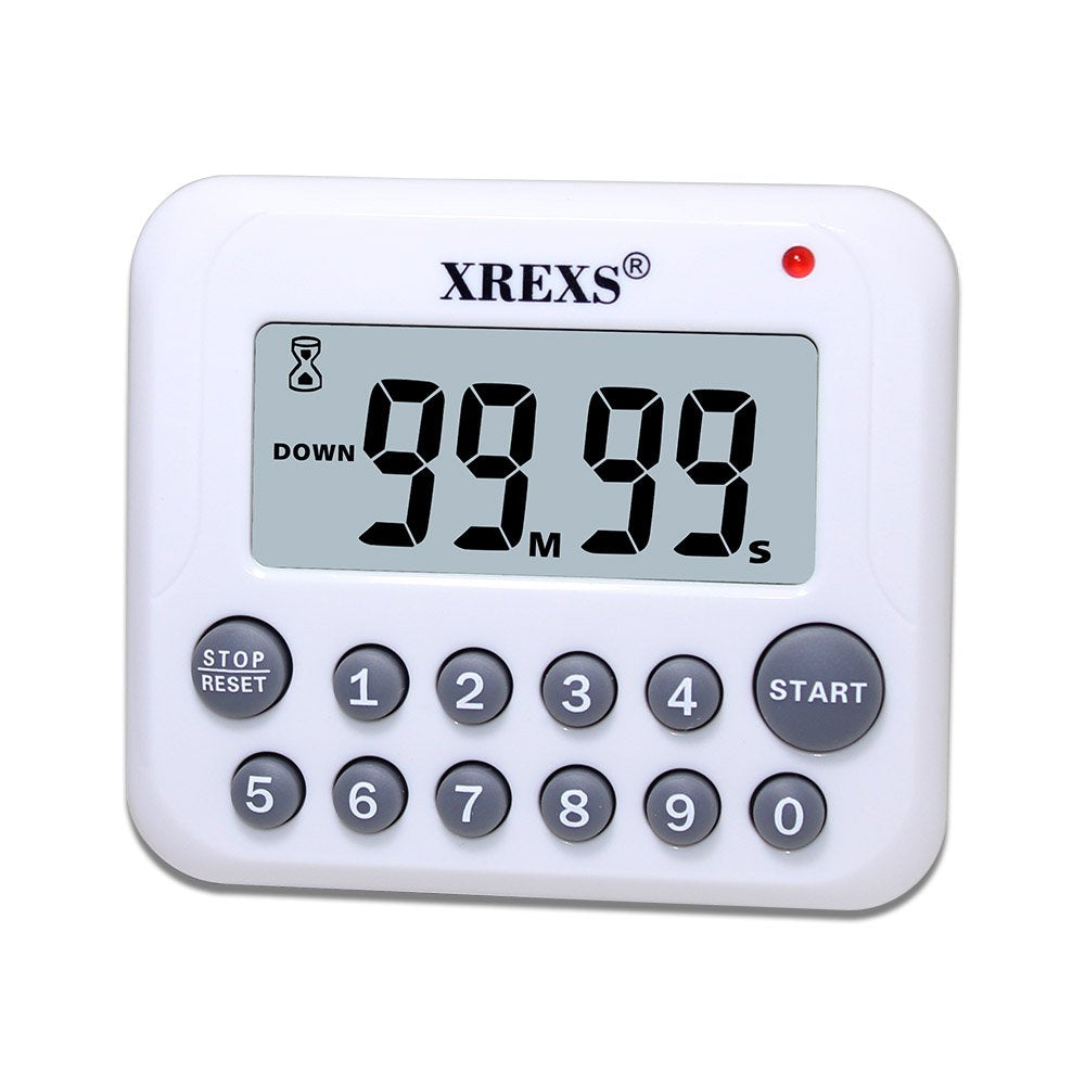 XREXS Digital Kitchen Timer Magnetic Countdown Up Cooking Timer Clock with Magnet Back and Clip, Loud Alarm, Large Display Minut