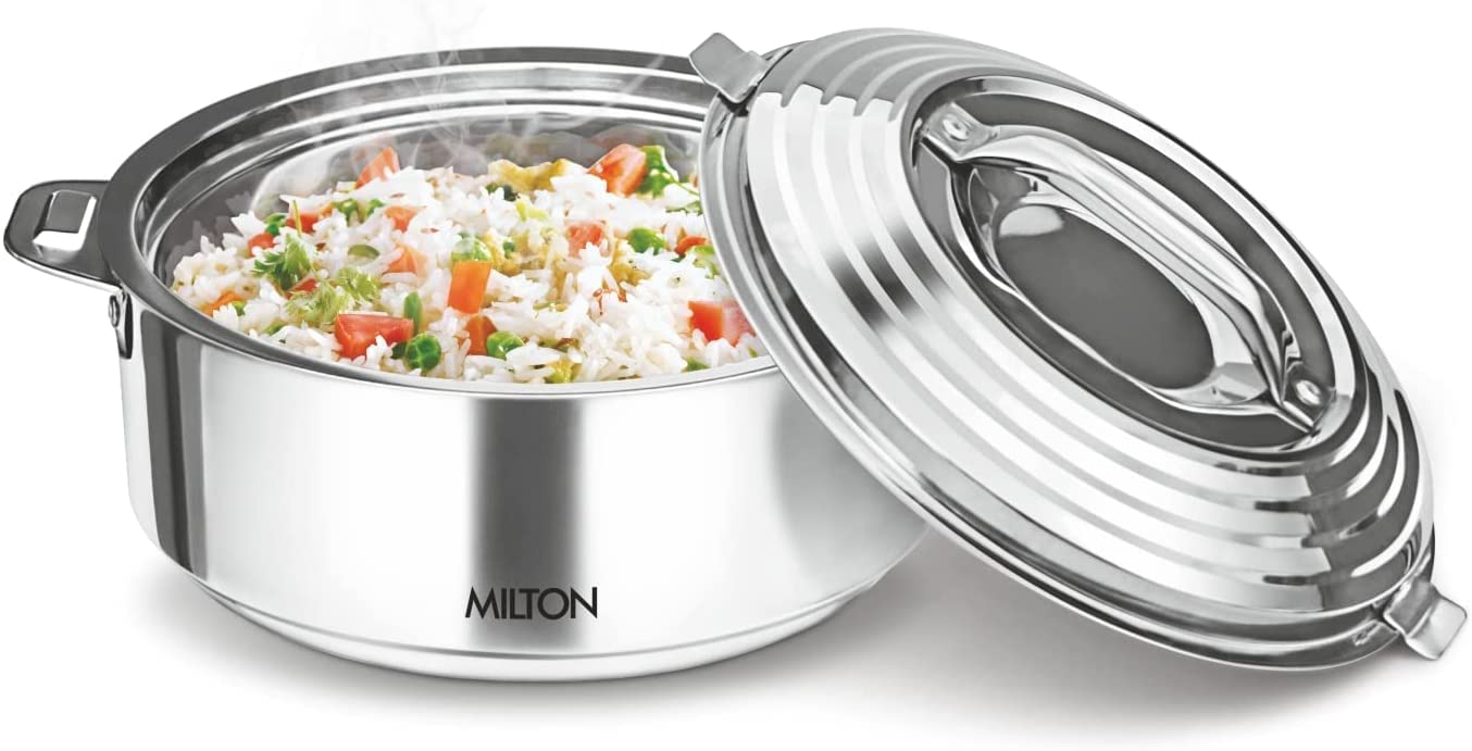 Milton Casserole For Hot Food, Insulated Stainless Steel Hot Pot With Lid, 84 Oz (2500 Ml) 2.6 Qt, Serving Box (Bowl, Dish) For