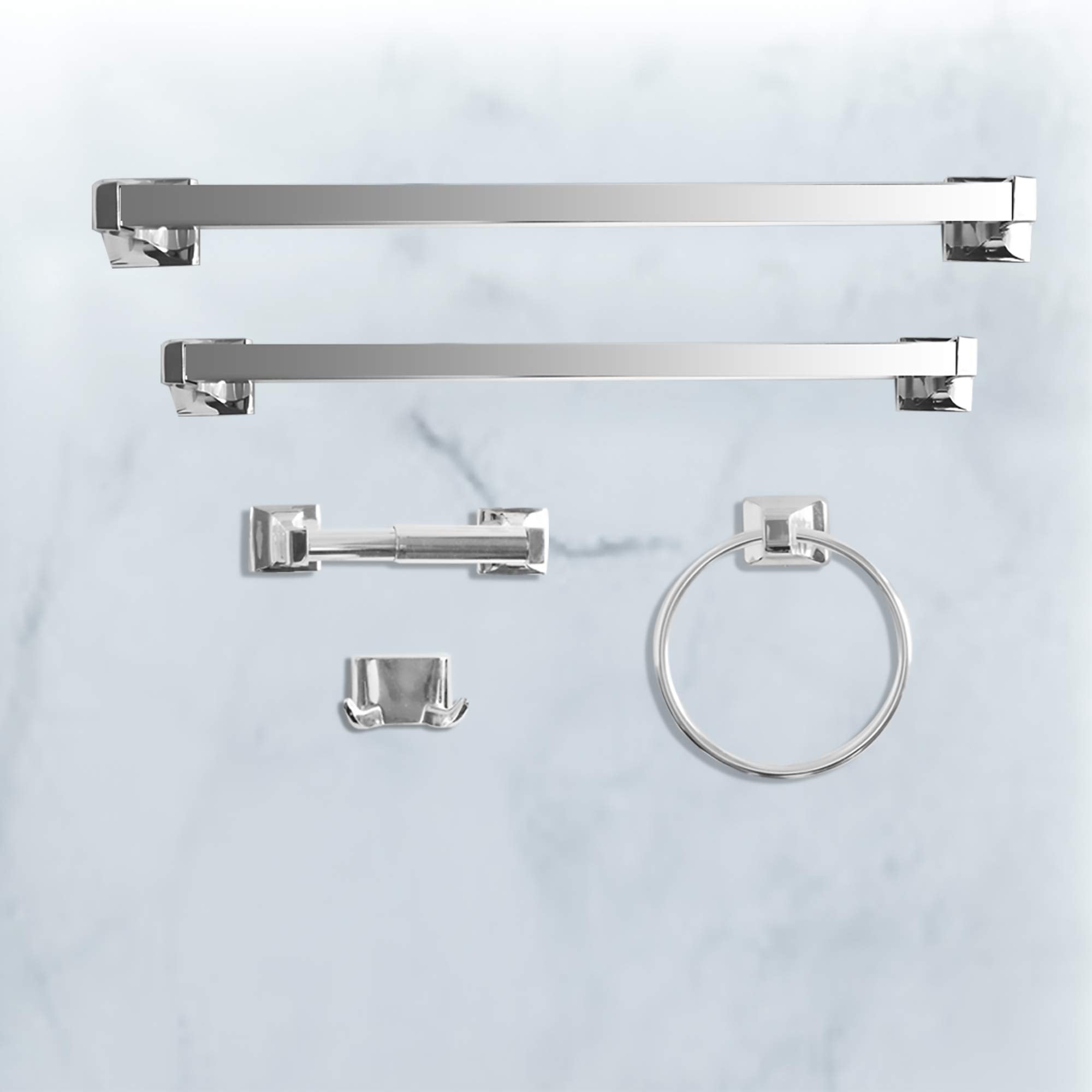 Sento Chrome Toilet Paper Holder Wall Mount, Double Post Tissue Toilet Paper Holder, Easy Installation, Heavy Duty Metal, Polish