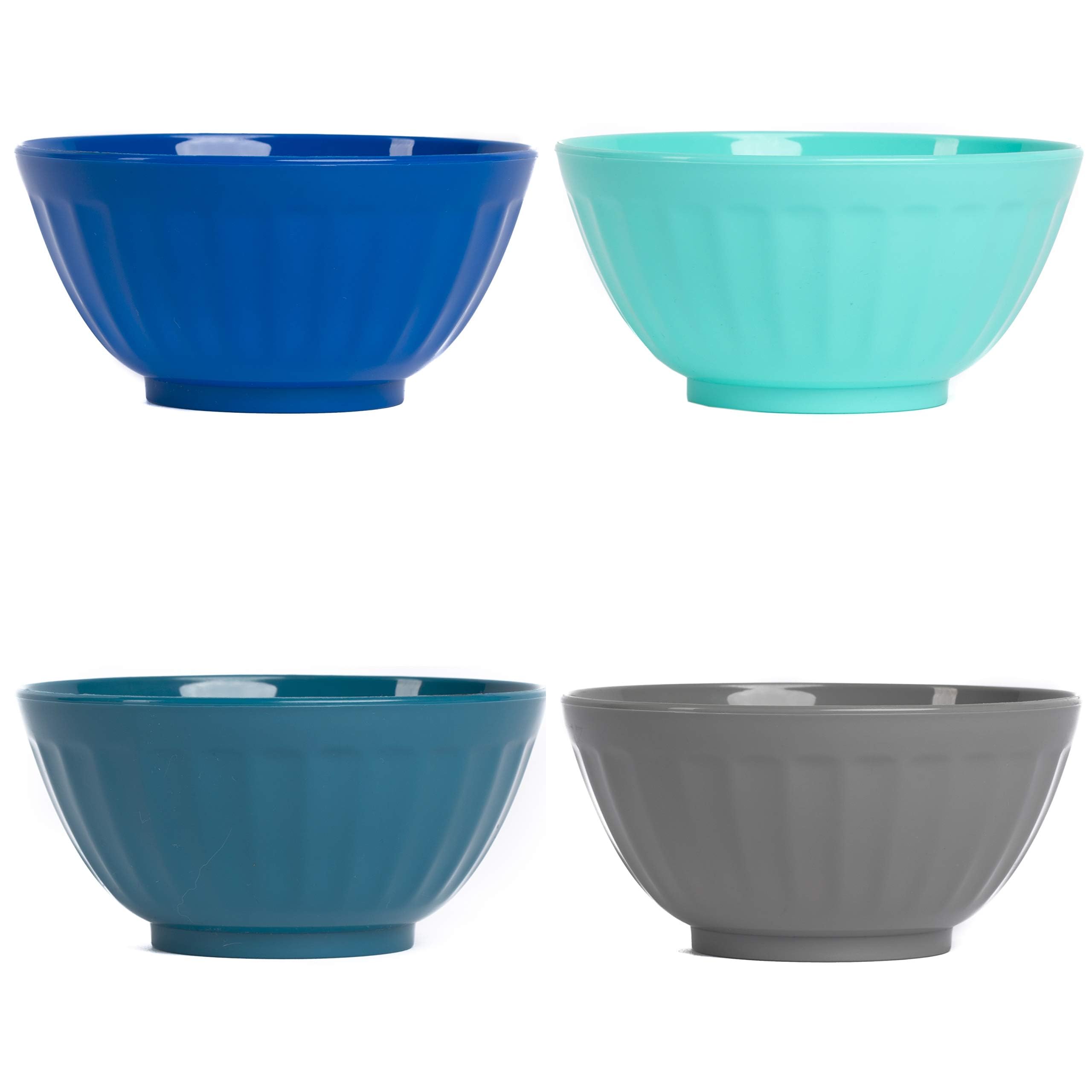Klickpick Home 6 Inch Plastic Bowls Set Of 8 - 28 Oz Large Plastic Cereal & Soup Bowls - Microwave & Dishwasher Safe - Bpa Free
