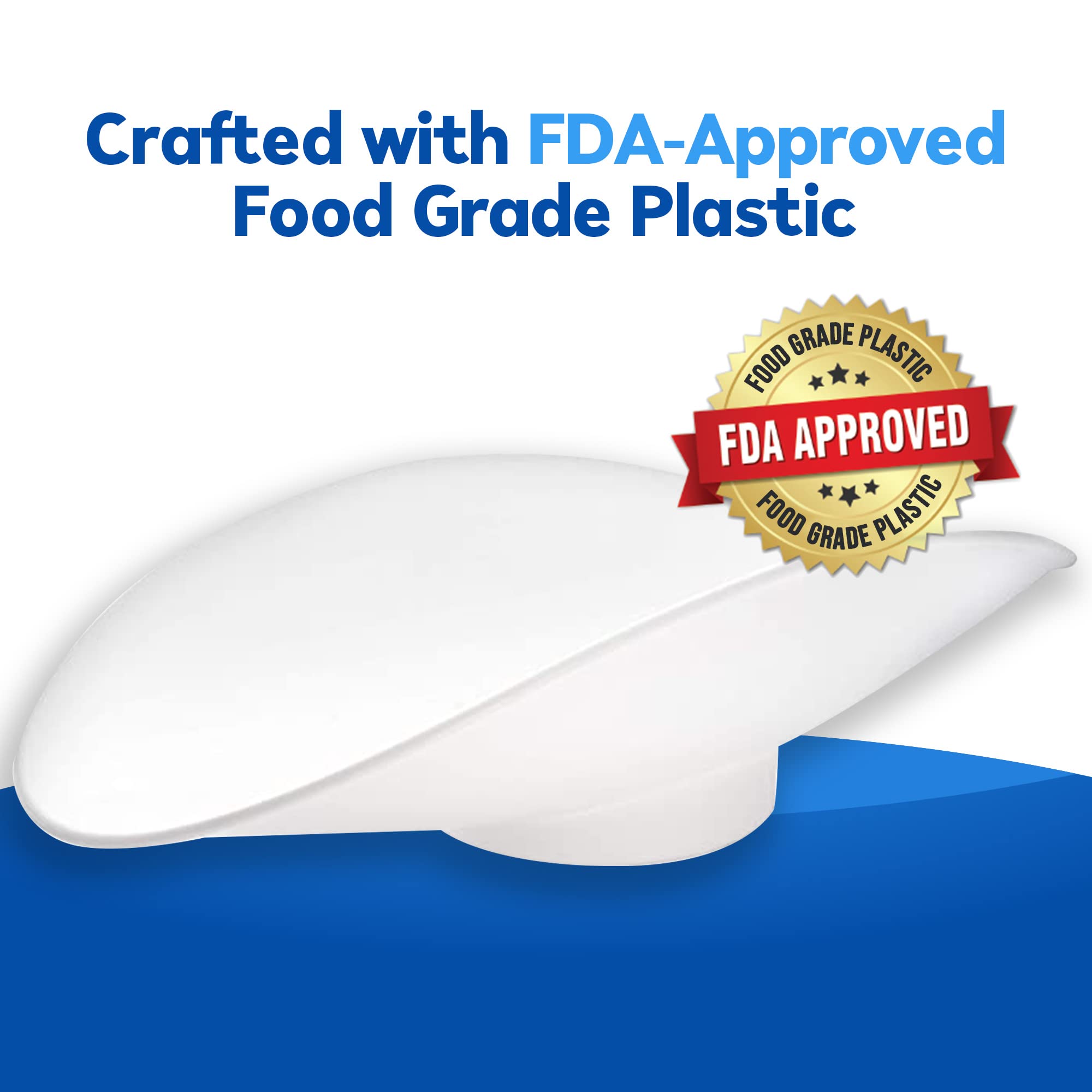 Penn Scale Usa-Made Plastic Footed Bakers Scale Scoop For Weighing (11'' X 21'' X 6'') - White Footed Plastic Scoop Made With Fo