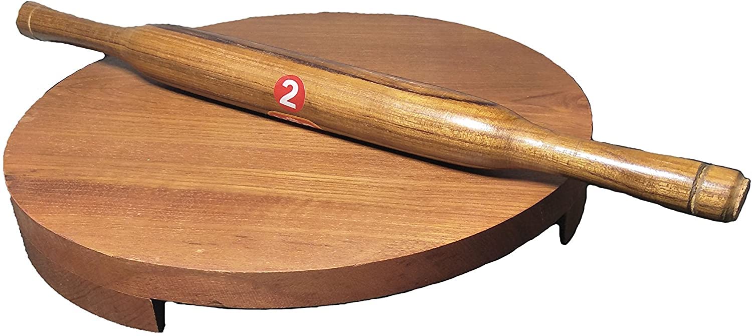 Wooden Polpat-Roti Roller/Chakla-Belan/Rolling Pin 8.5 Inches,Round Board,Valentine Day Gifts