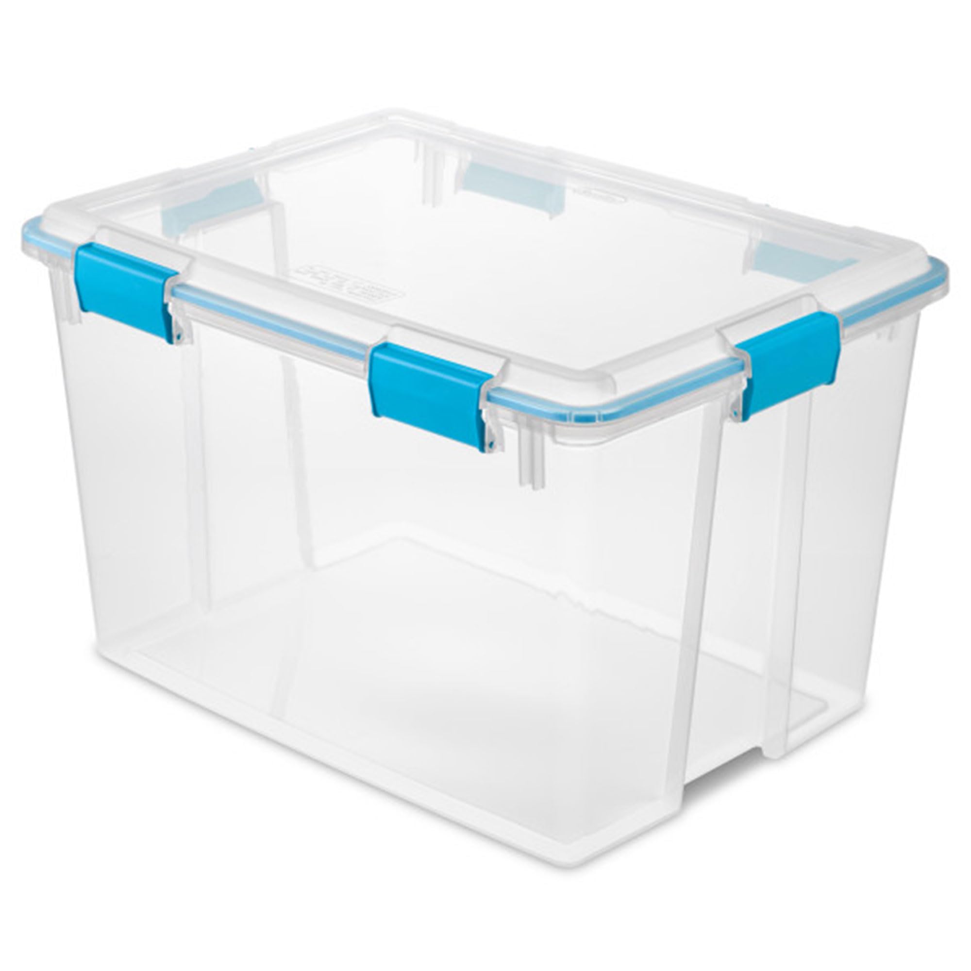 Sterilite Gasket Box, Stackable Storage Bin With Latching Lid, 80 Quart, 12 Pack