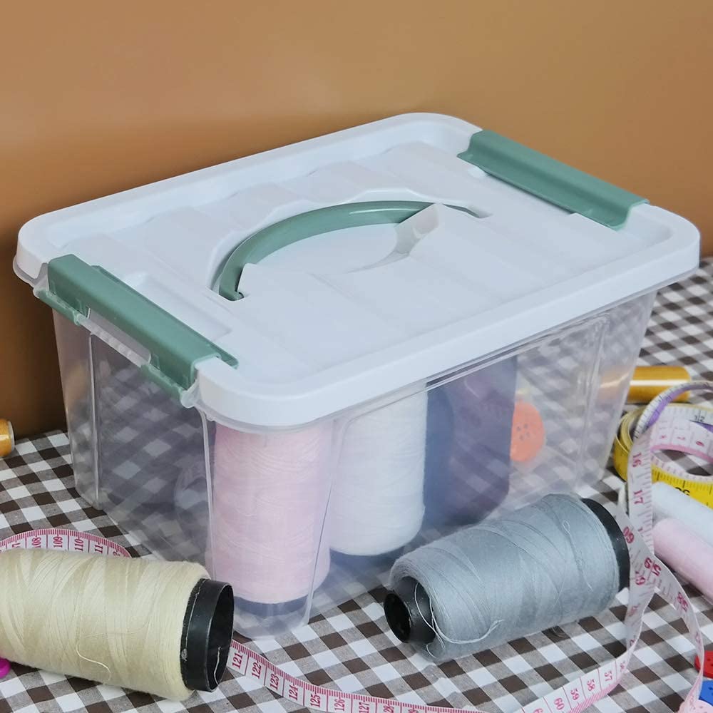 Yarebest 6-Pack Clear Latch Box, 6 Quart Plastic Storage Box With Lid