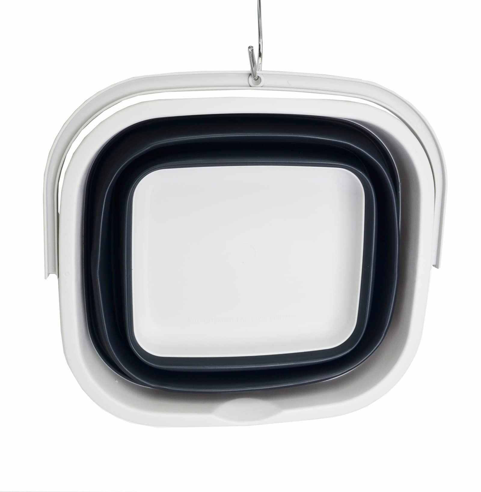 SAMMART 11L (2.9 Gallon) Collapsible Rectangular Handy Basket/Bucket (1  Grey/Slate Grey)