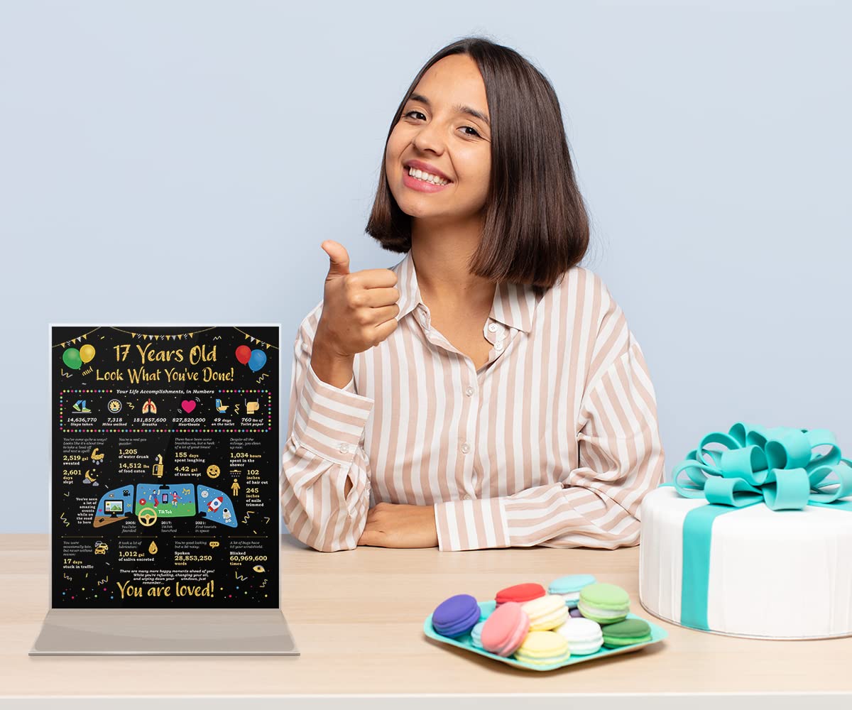 Card Birthday Life In Numbers - 17Th Birthday Decorations - Birthday Gift Ideas For 17 Years Old - 17Th Birthday Gifts - 17 Birt