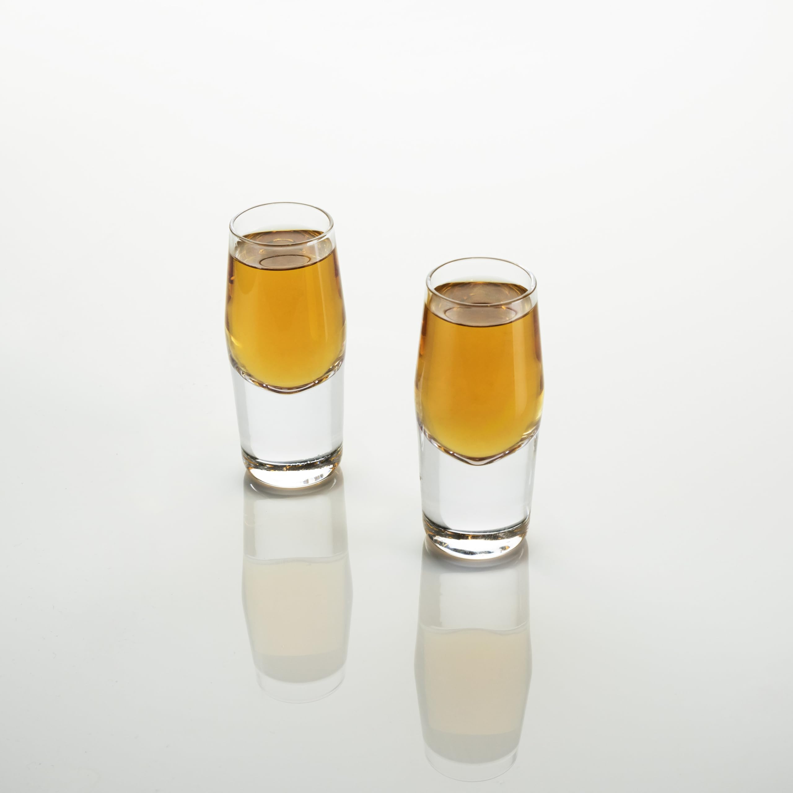 Viski Crystal Heavyweight Shot Glasses Set Of 2 - Premium Crystal Clear Glass, Stylish Shot Glasses, Shot Glass Gift Set, 2 Oz