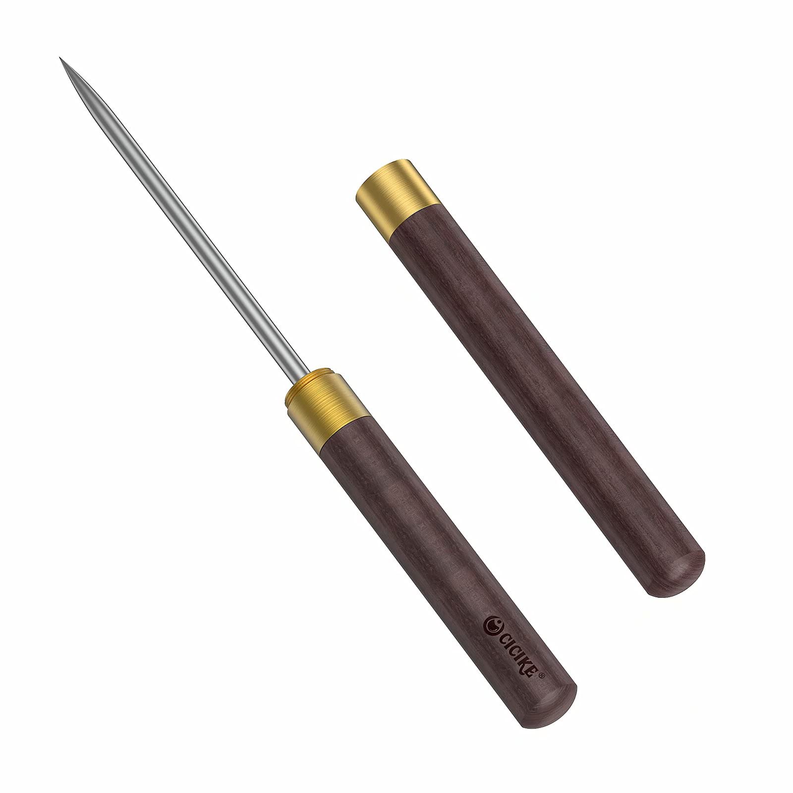 Stainless Steel Ice Pick With Safety Cover, Pick Tool For Breaking Ice, Non-Slip Wooden Handle For Easy To Grip, 9 Inches Length