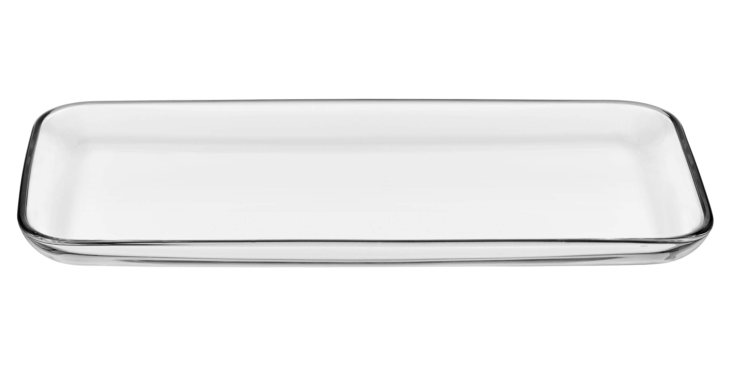 Glass Rectangular Tray - Serving Tray- Platter - Classic Clear - 12.8 Length - Made in Europe - by Barski