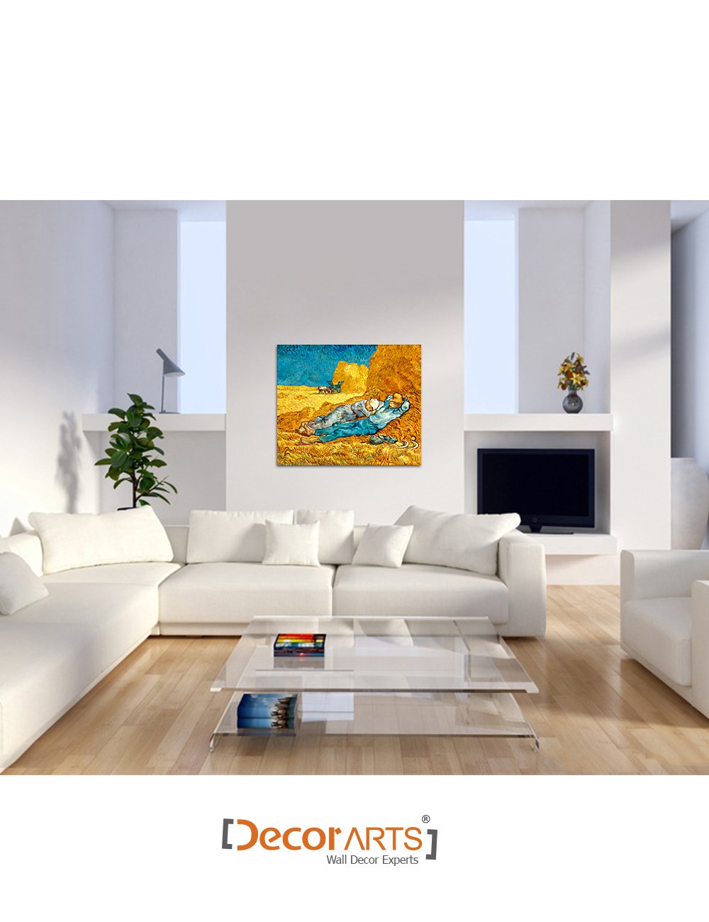 DECORARTS Oil Painting Reproduction - Noon: Rest from Work, Giclee Print on Canvas, 24x20 in, Cotton Wall Art for Home & Office Decor