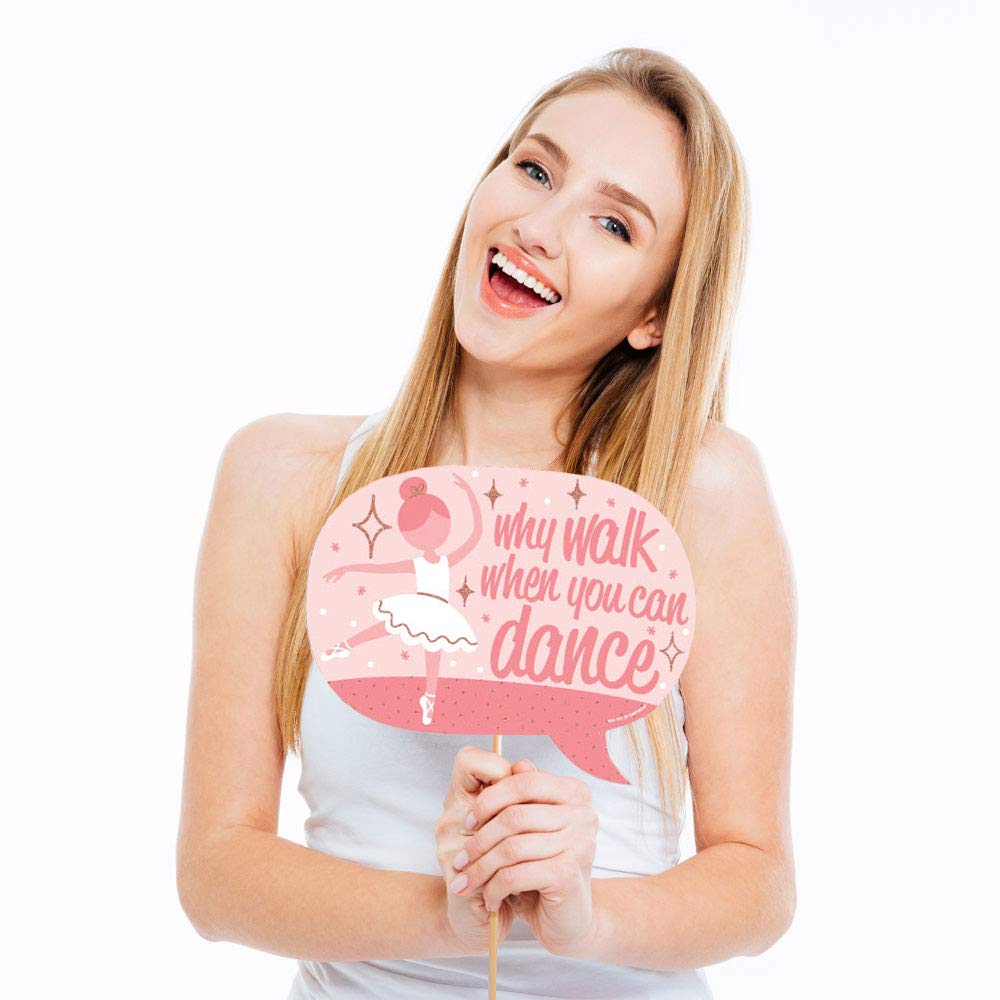 Big Dot Of Happiness Funny Tutu Cute Ballerina - Ballet Birthday Party Or Baby Shower Photo Booth Props Kit - 10 Piece