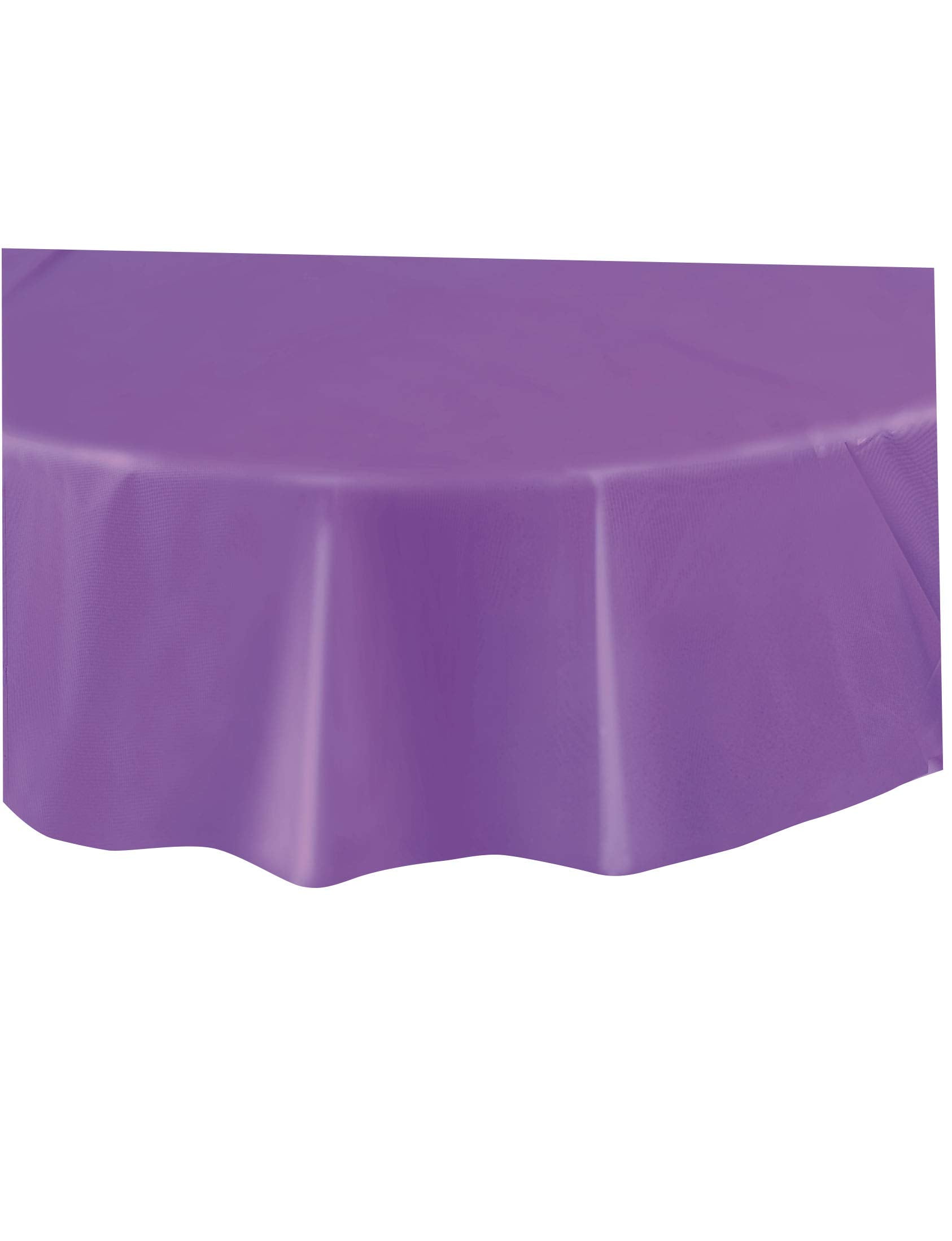 Round Plastic Table Cover - 84'', Neon Purple, 1 Pc
