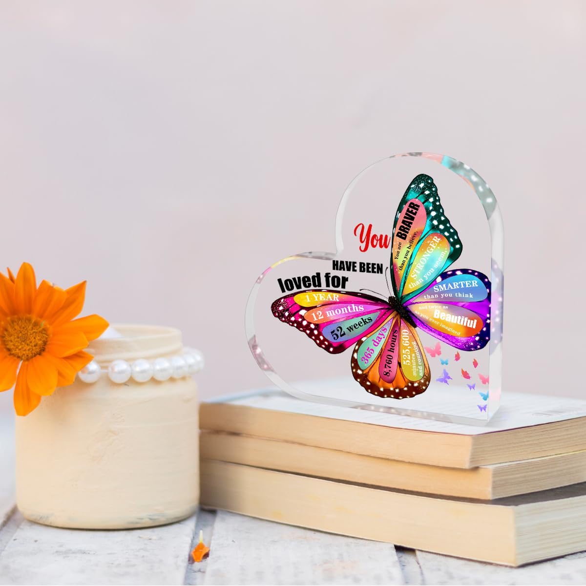 Gifts for 85 Year Old, 85th Birthday Gifts for Women, Unique Birthday/Anniversary Present, Butterfly Gifts, Acrylic Heart Keepsa