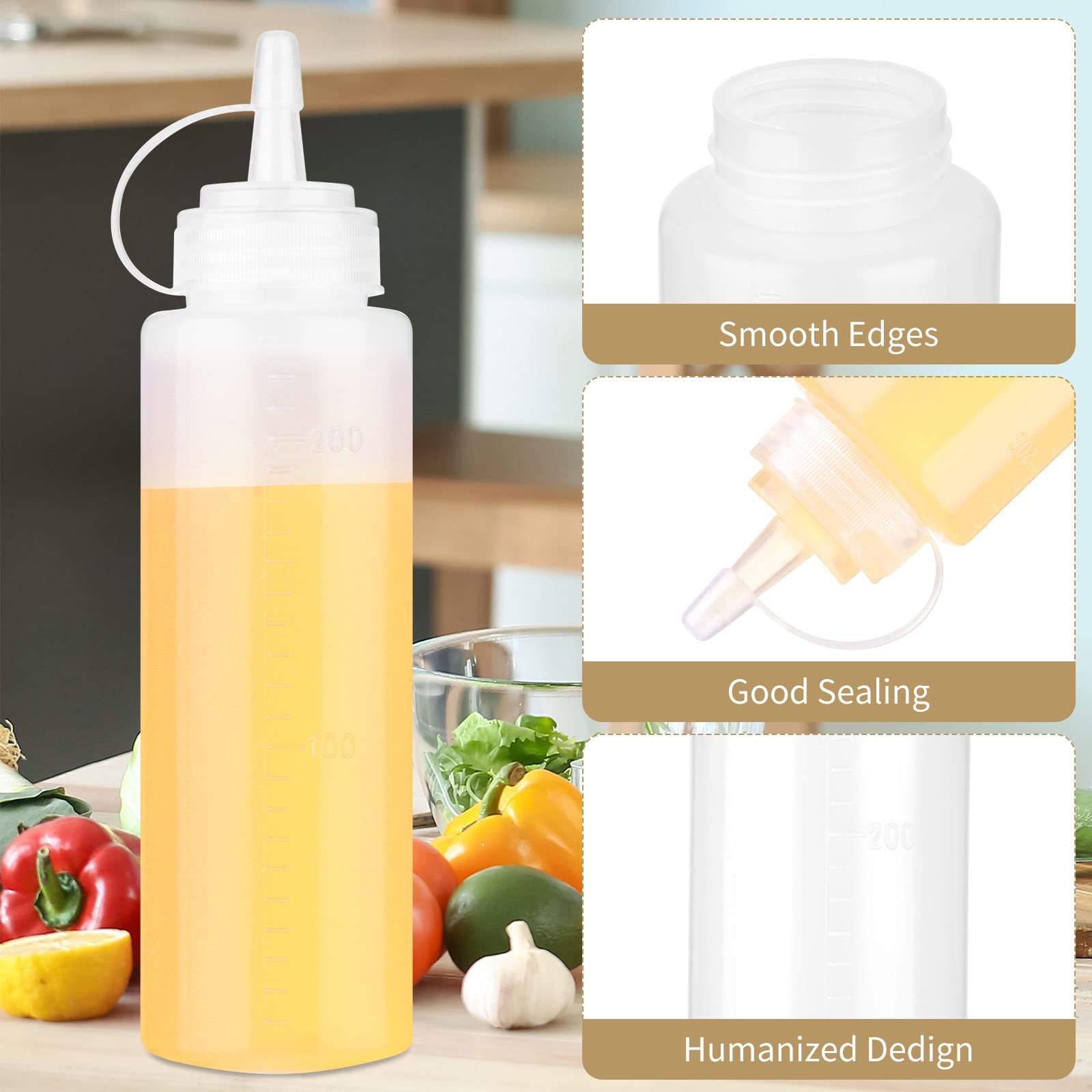 24 Pcs 8 Oz Plastic Condiment Squeeze Bottles Squeeze Leak Proof Multipurpose Squirt Bottles With Twist Top Cap For Sauces Ketch