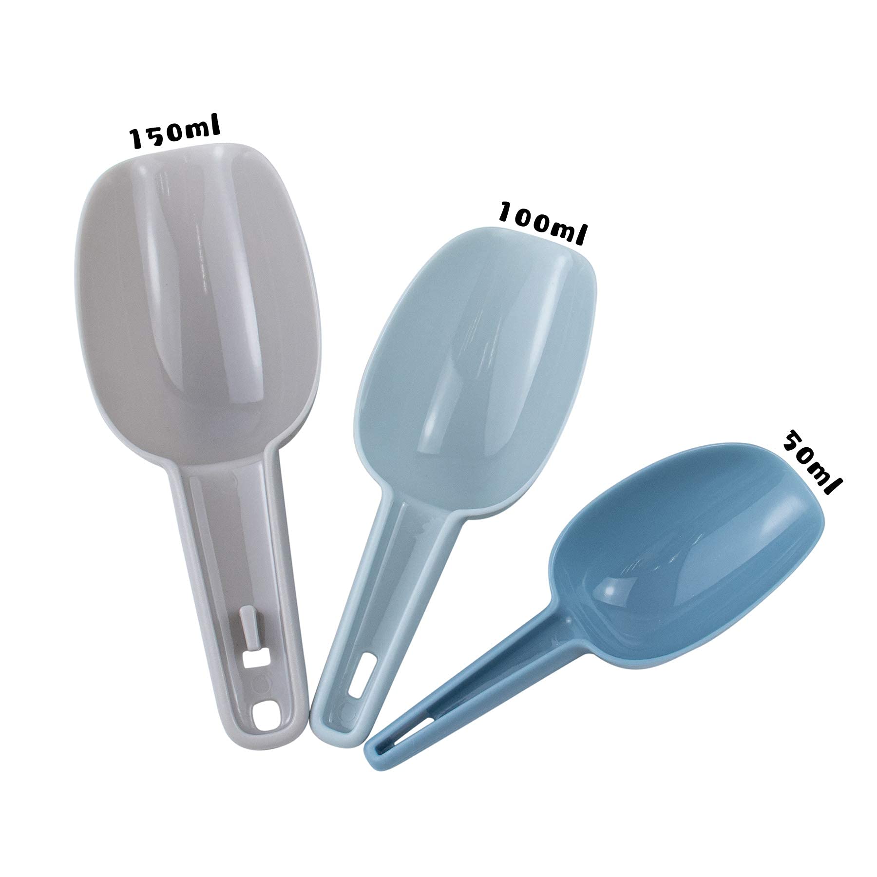 Auear, 3 In 1 Plastic Ice Scoop Multi Purpose Measuring Flour Scoops Kitchen Bar Scooper For Canisters Cereal Popcorn Powders Dr