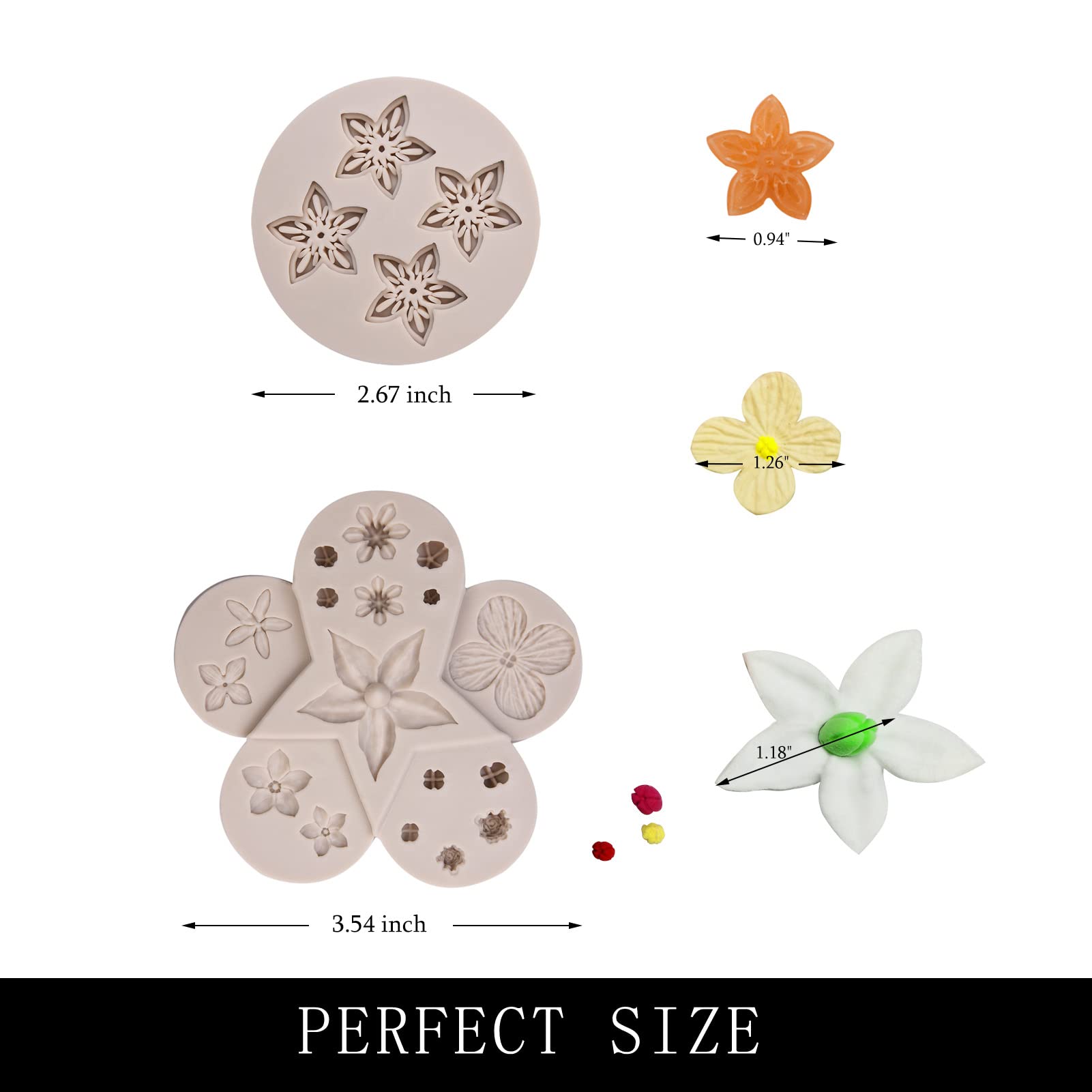 Hyacinth Flower Silicone Mold, Mini Dogwood Chocolate Silicone Mould, For Wedding Cake Decorators Cupcake Topper Gumpaste Candy