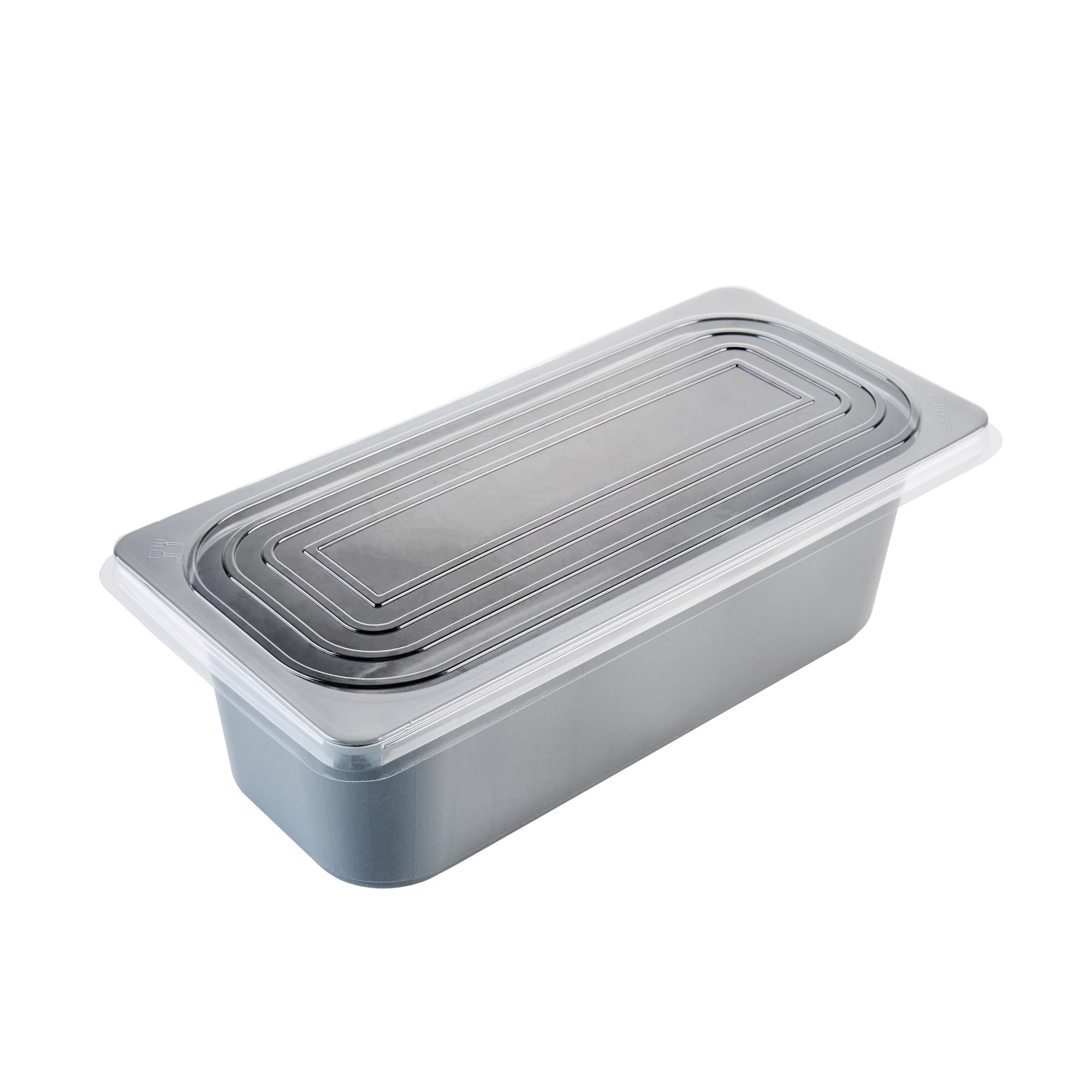 Restaurantware Ice Cream Container 25 Count 5.28 Liter Plastic Frozen Dessert Tub Rectangular Durable Storage Gray