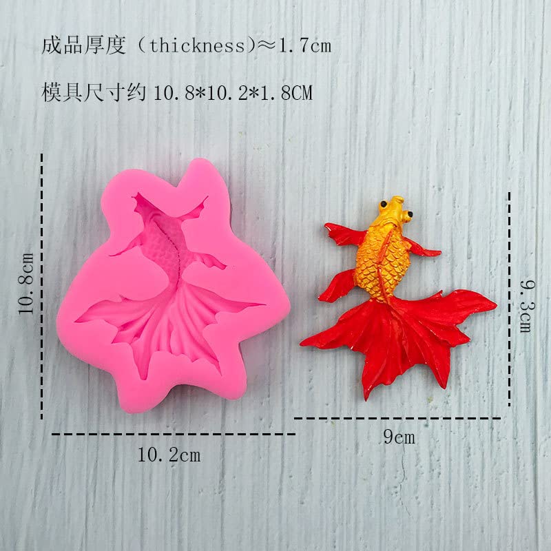 Goldfish Realistic Shaped Koi Carp Fish Silicone Molds For Diy Fondant Candy Making Chocolate Mold Desserts Ice Cube Gum Clay Bi