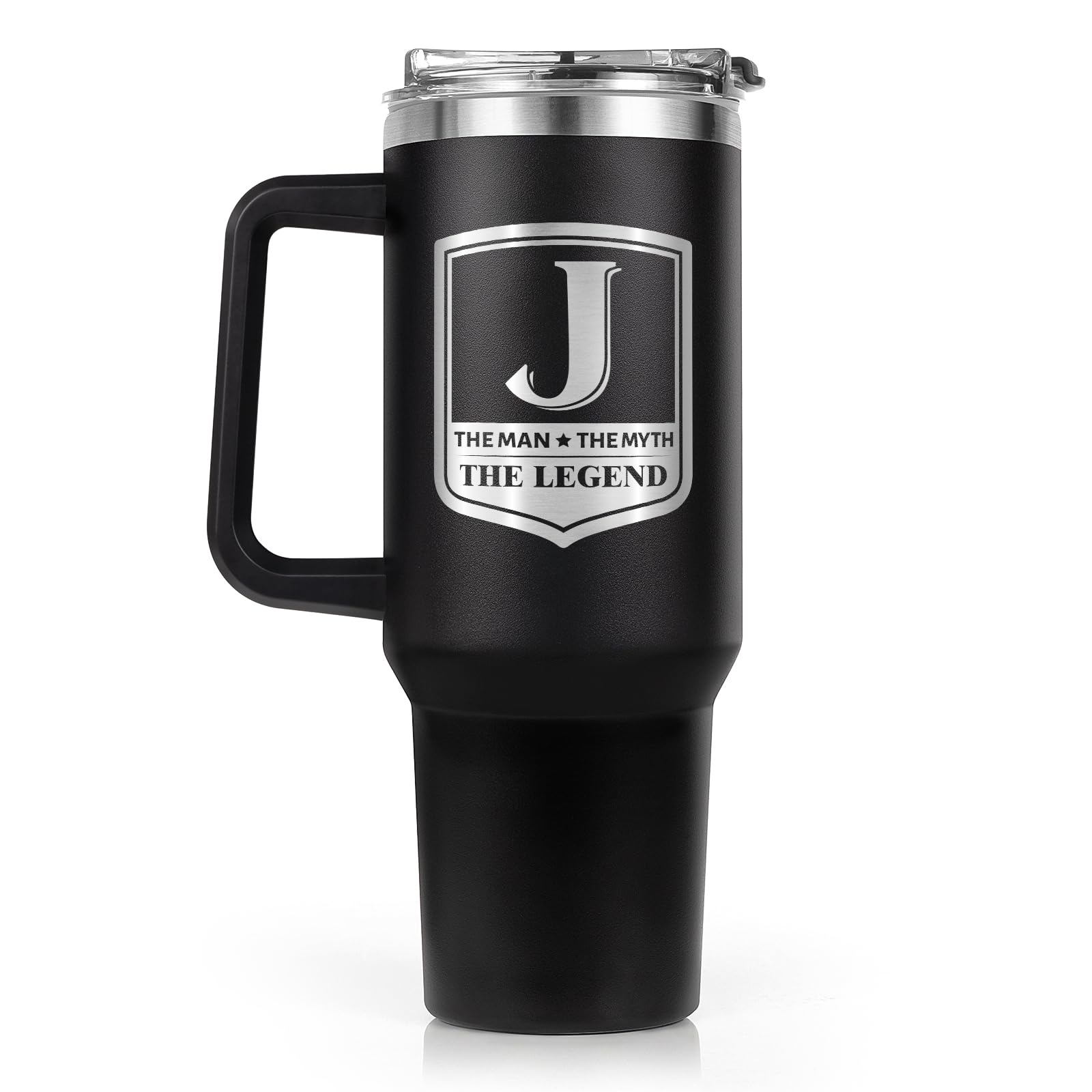 Leebbsin Gifts for Men, Initial 40oz Tumbler with Handle Straw Lid