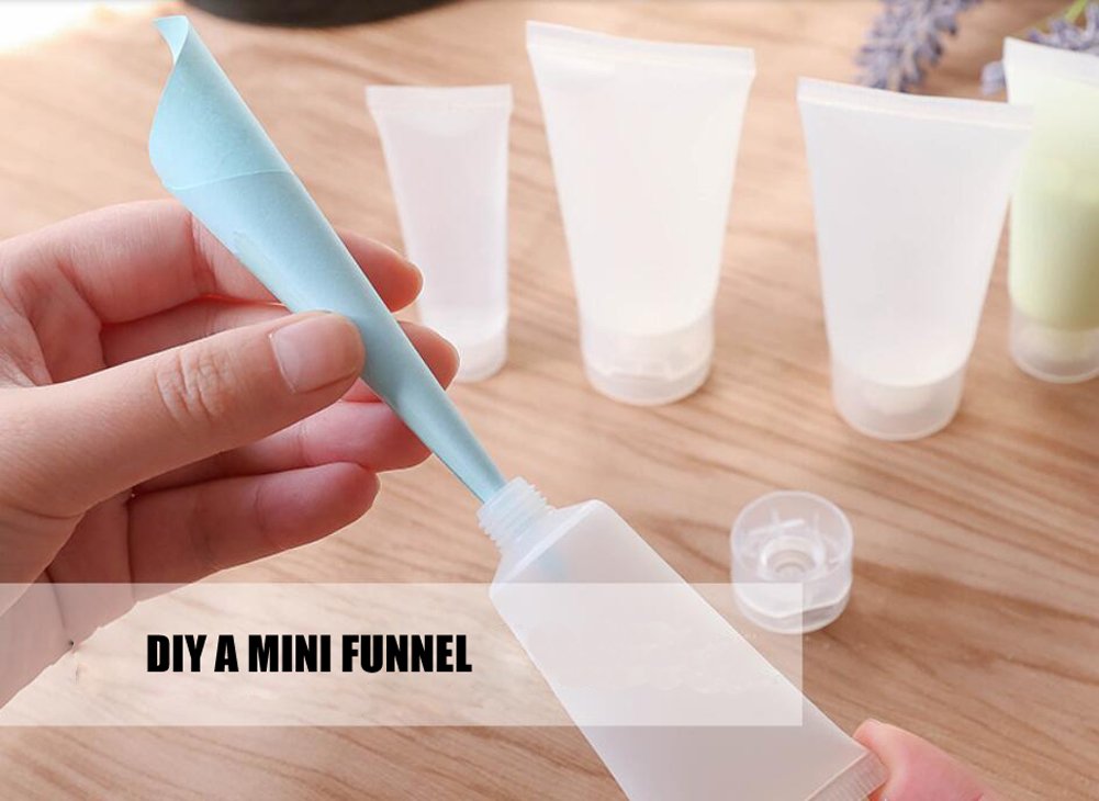 20Pcs Emply Refillable Plastic Cosmetic Soft Tube Vial Bottles With Flip Cover Makeup Travel Sample Packing Storage Holder Conta