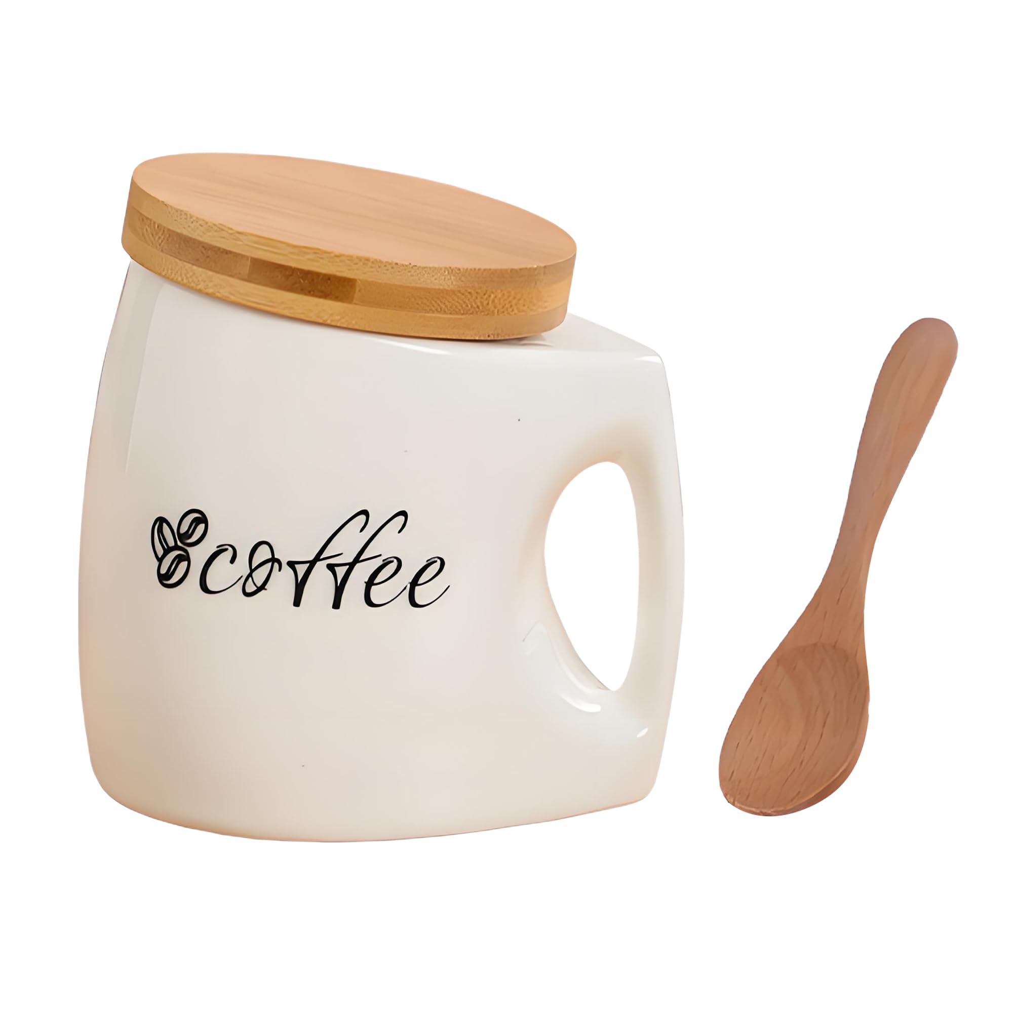 ALSKHEAS 25oz/750ml Ceramics Coffee Canisters with Airtight Lids and Spoon