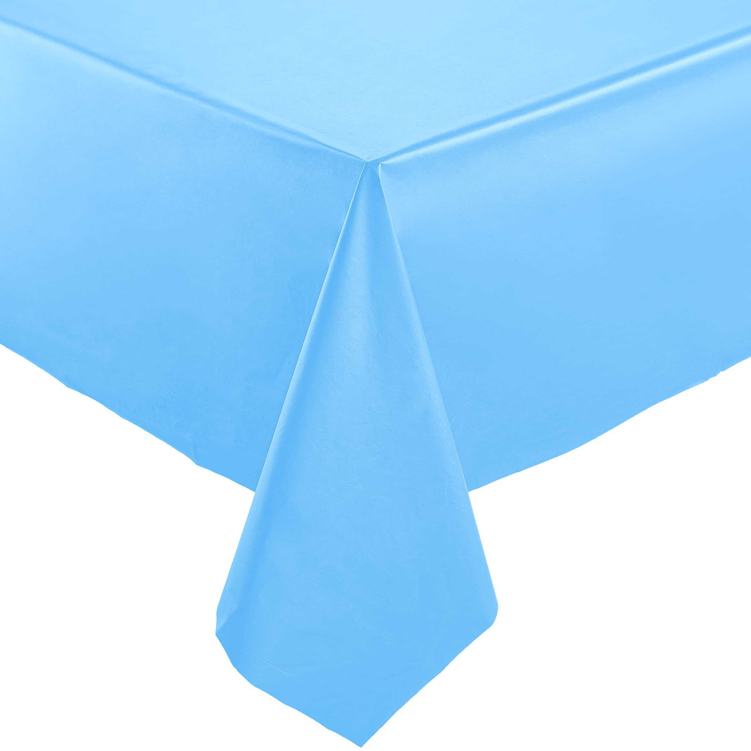 Sky Blue Standard Disposable Plastic Party Tablecloth [12-Pack] 54 X 108