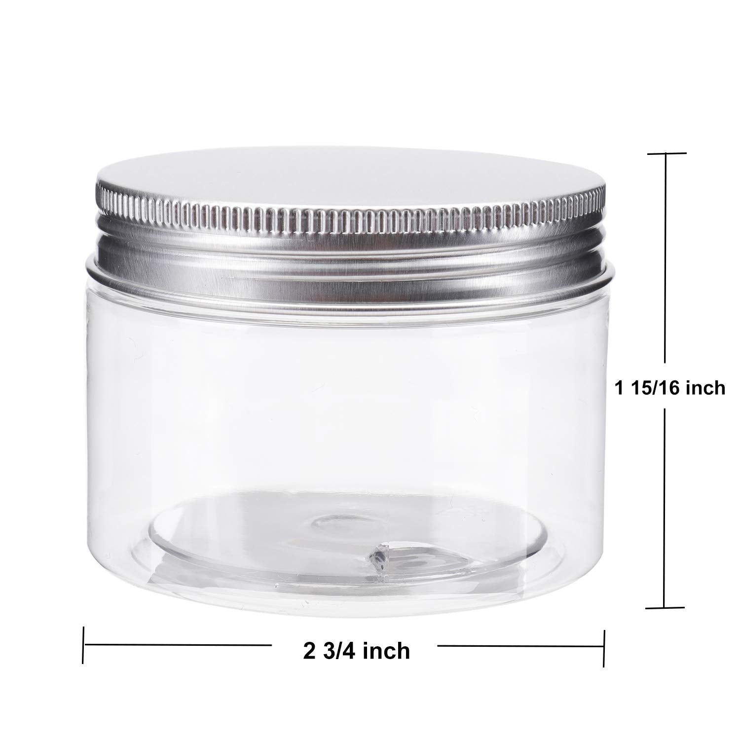 Bekith 20 Pack 4 Ounce Clear Plastic Storage Jars Containers With Screw-On Lids, Refillable Bpa Free Small Round Slime Container