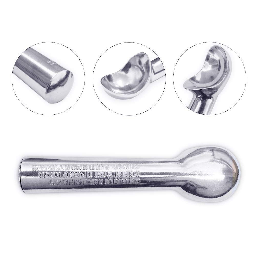 Cozihom 2 Oz Aluminum Ice Cream Scoop, Heat Conductive Handle, Non-Stick And Easy To Use, Simple One-Piece Aluminum Design Easy