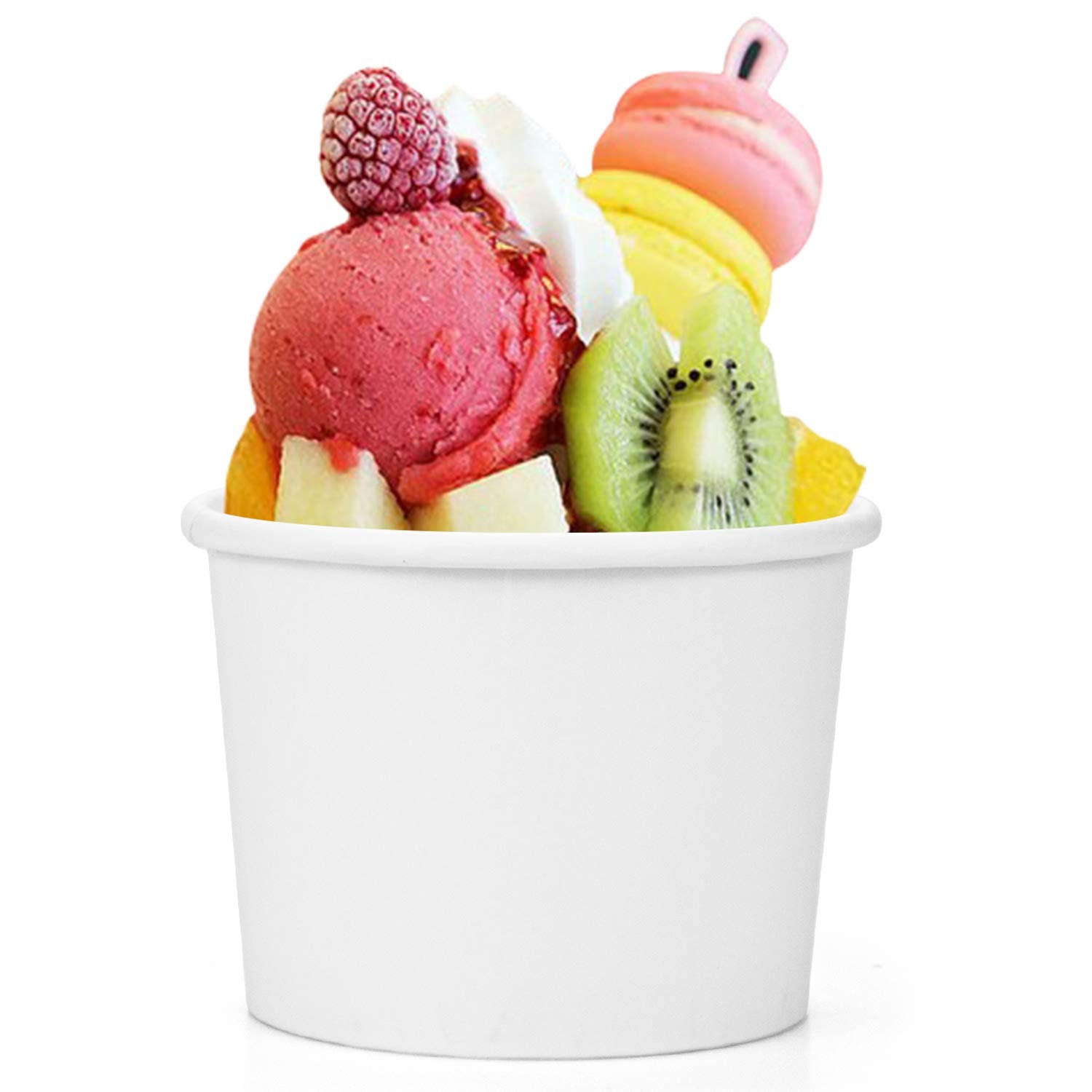 Hedume 75 Pack Ice Cream Cups With 75 Pack Lids, 8 Oz Disposable Paper Dessert Bowls For Hot And Cold Food, Soup, Sundae, Frozen