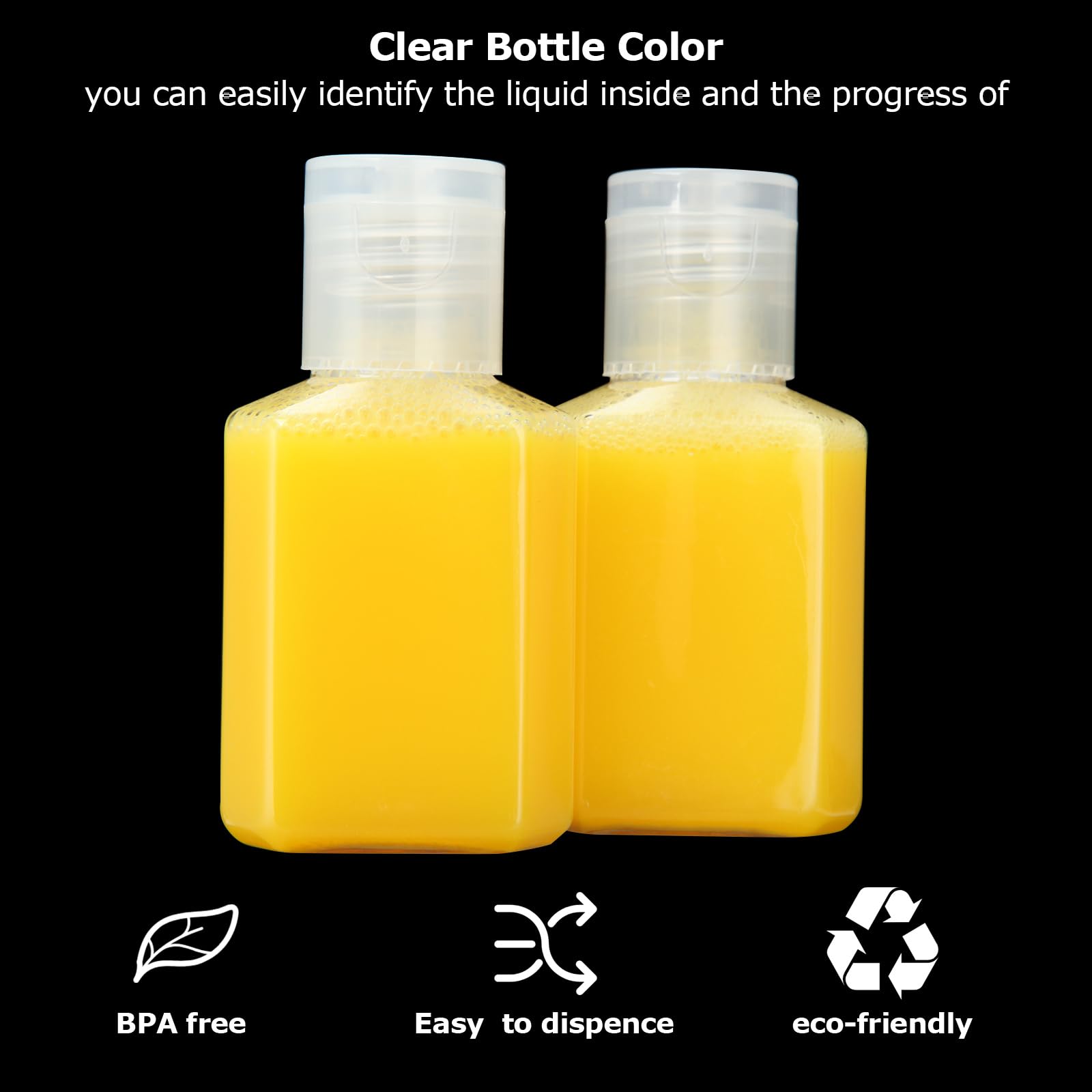 Apacali 100Pcs Plastic Travel Bottles 1Oz Mini Shampoo Bottles Small Empty Bottles Refillable Cosmetic Containers With Flip Cap