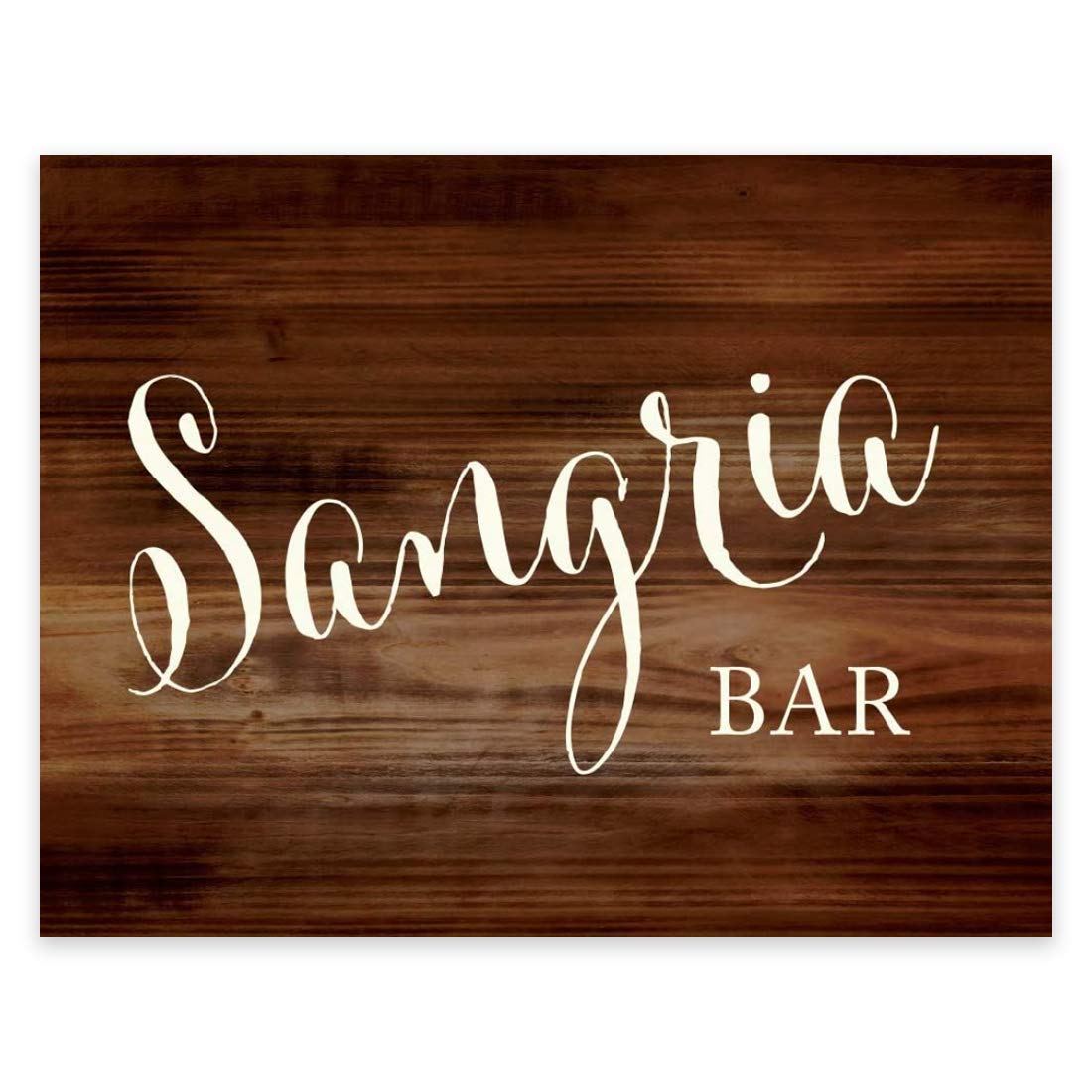 Andaz Press Wedding Party Signs, Rustic Wood Print, 8.5X11-Inch, Sangria Bar Sign, 1-Pack, Unframed