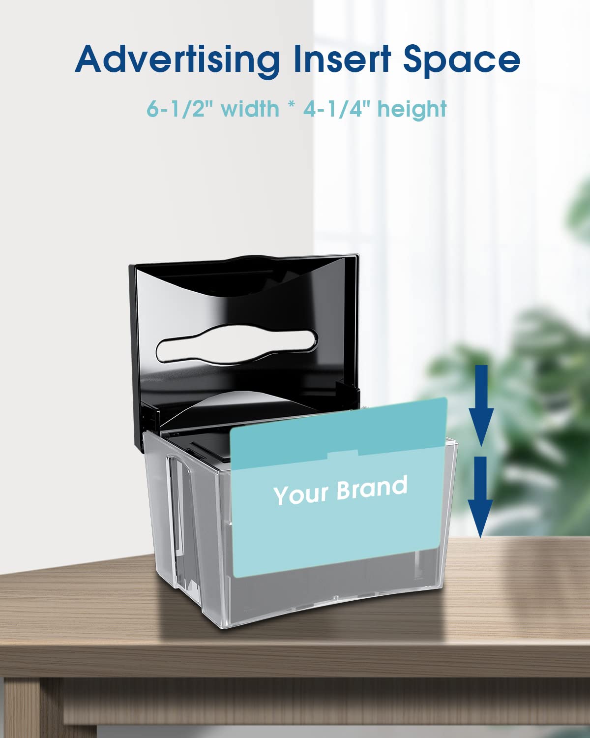 Tabletop Napkin Dispenser, Commercial Paper Napkin Dispensers, Black, 8'' X 6.1'' X 6.5'', Chuangdian