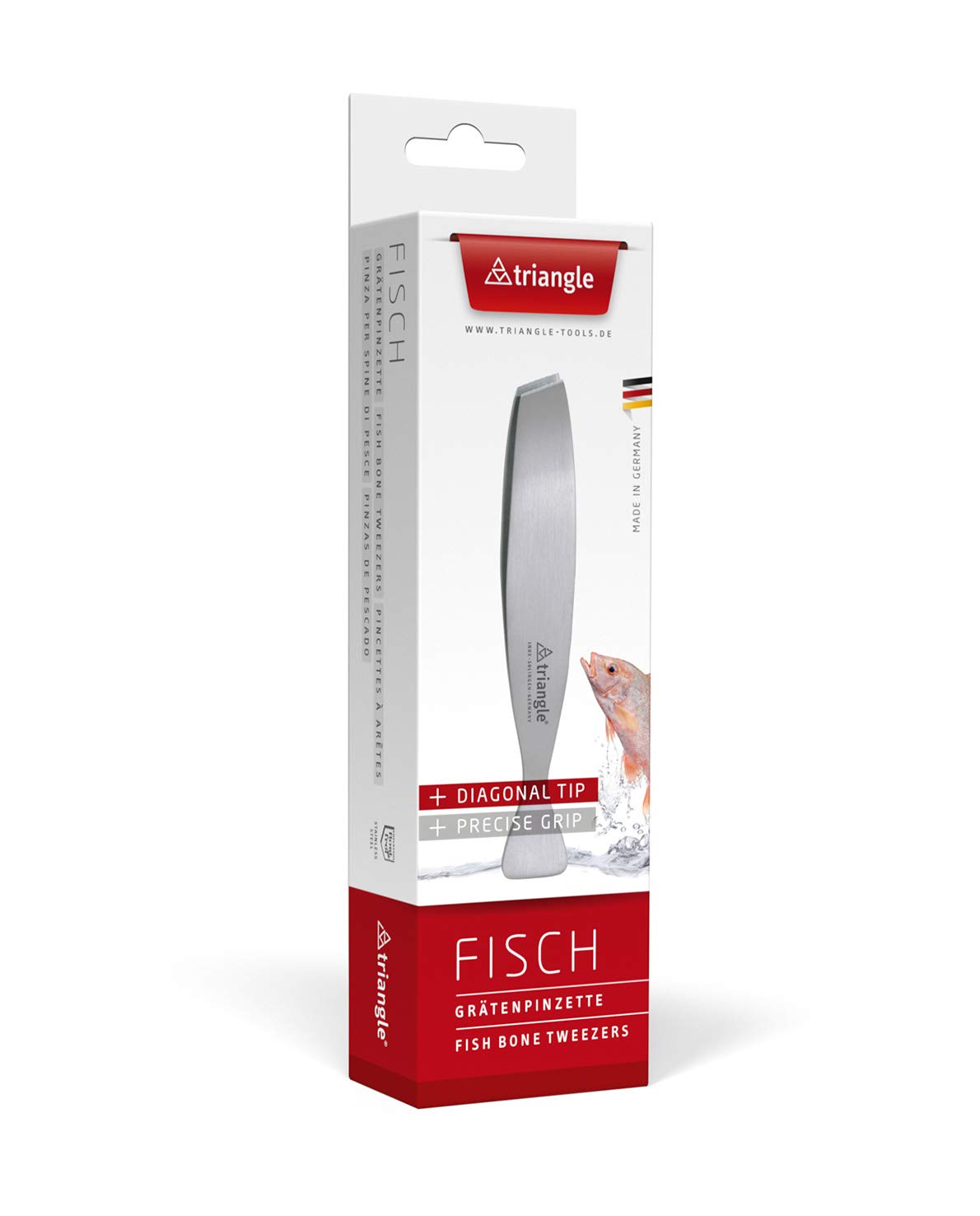 Triangle Fishbone Tweezers - Stainless Steel - Grips & Removes Fish Bones - Dishwasher Safe - Made In Germany