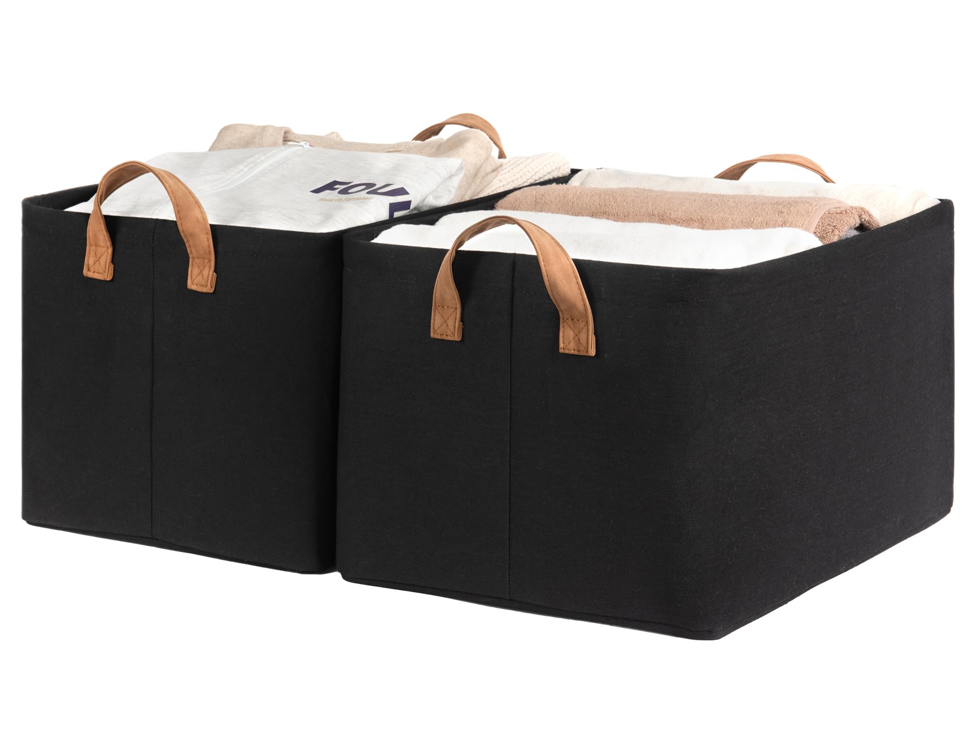 Storageworks Storage Bins, Fabric Storage Bins For Shelves, Extra Large Storage Baskets With Metal Frame, Closet Baskets And Bin