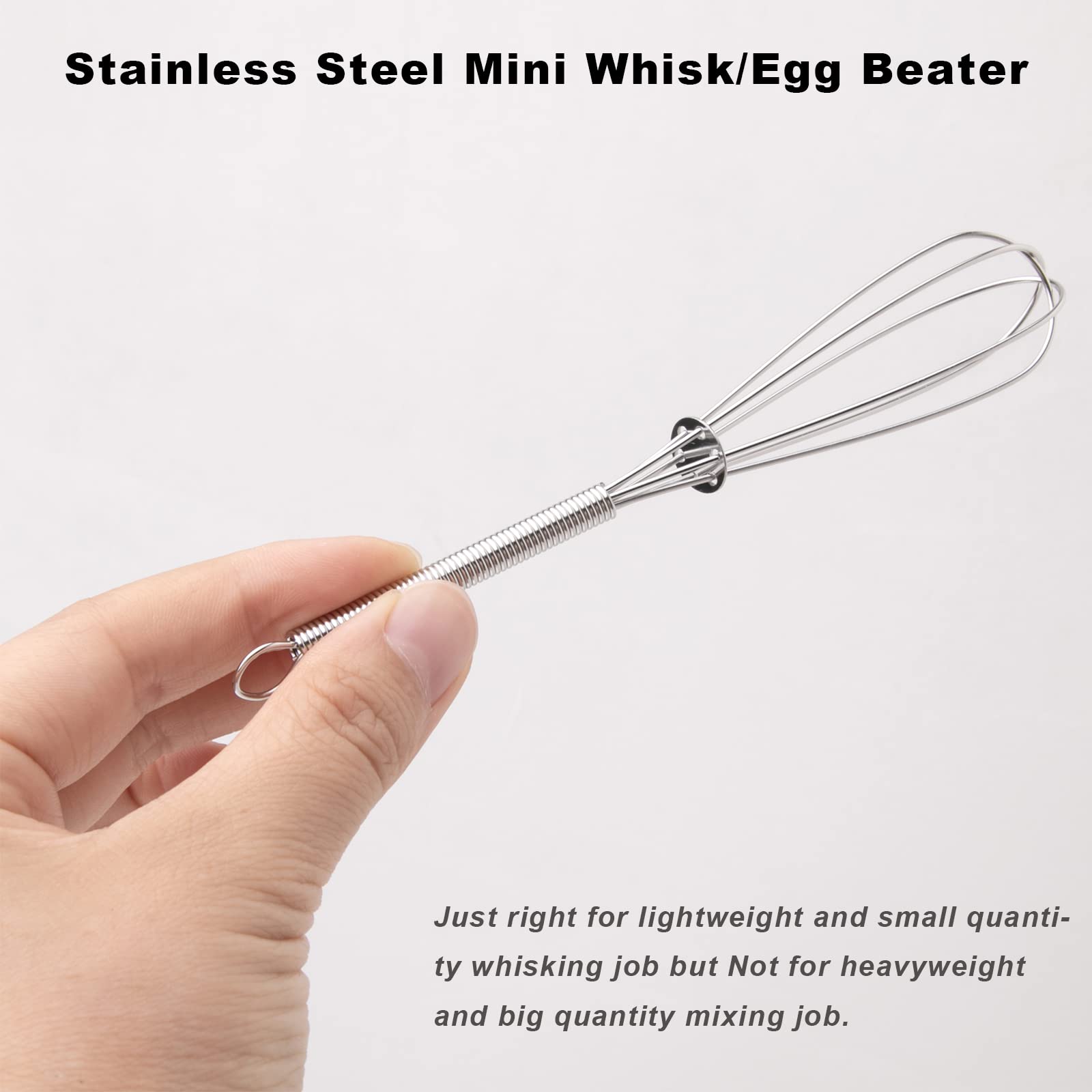 Chuangqi 5 Inch Endurance Stainless Steel Mini Whisk/Egg Beater, Set Of 12