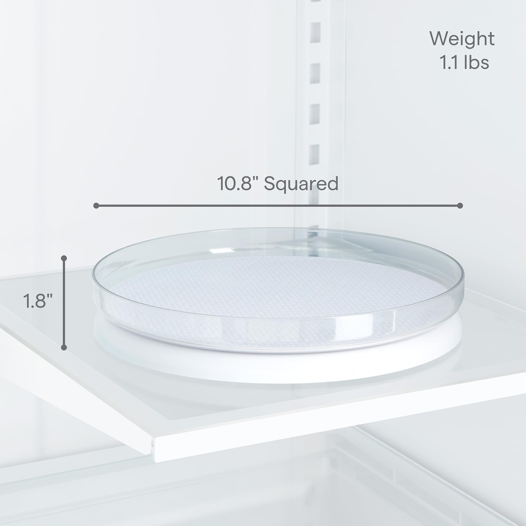 Youcopia Fridgeview Fridge Turntable With Mat, Lazy Susan Organizer For Refrigerator Storage, 11    , White