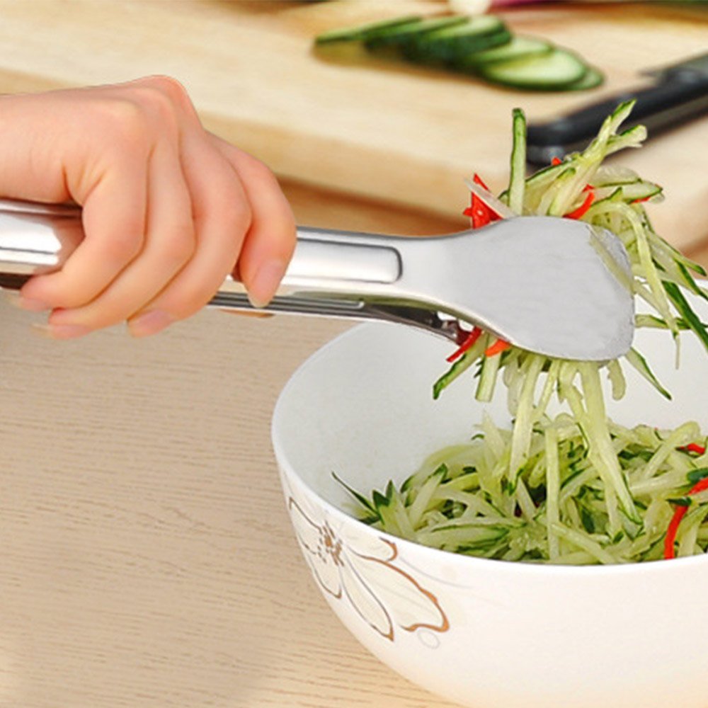 Tenta Kitchekitchen Tongs Stainless Steel Buffet Serving Utensils Salad Bbq Tongs Heavy Duty Serving Food Tongs For Frying,Cooki