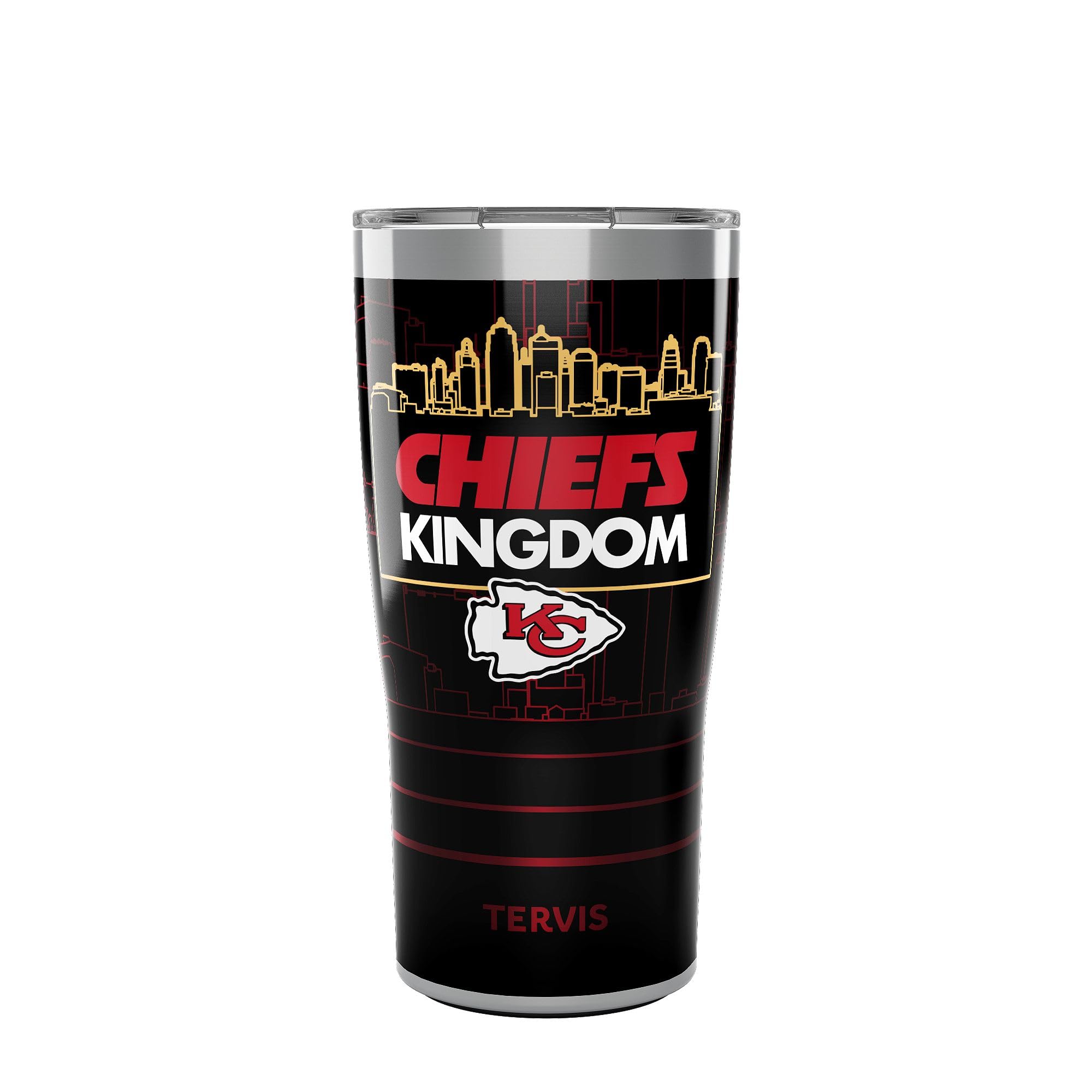 Tervis Traveler NFL Kansas City Chiefs  Chiefs Kingdom Slogan Triple Walled Insulated Tumbler Travel Cup Keeps Drinks Cold & Ho