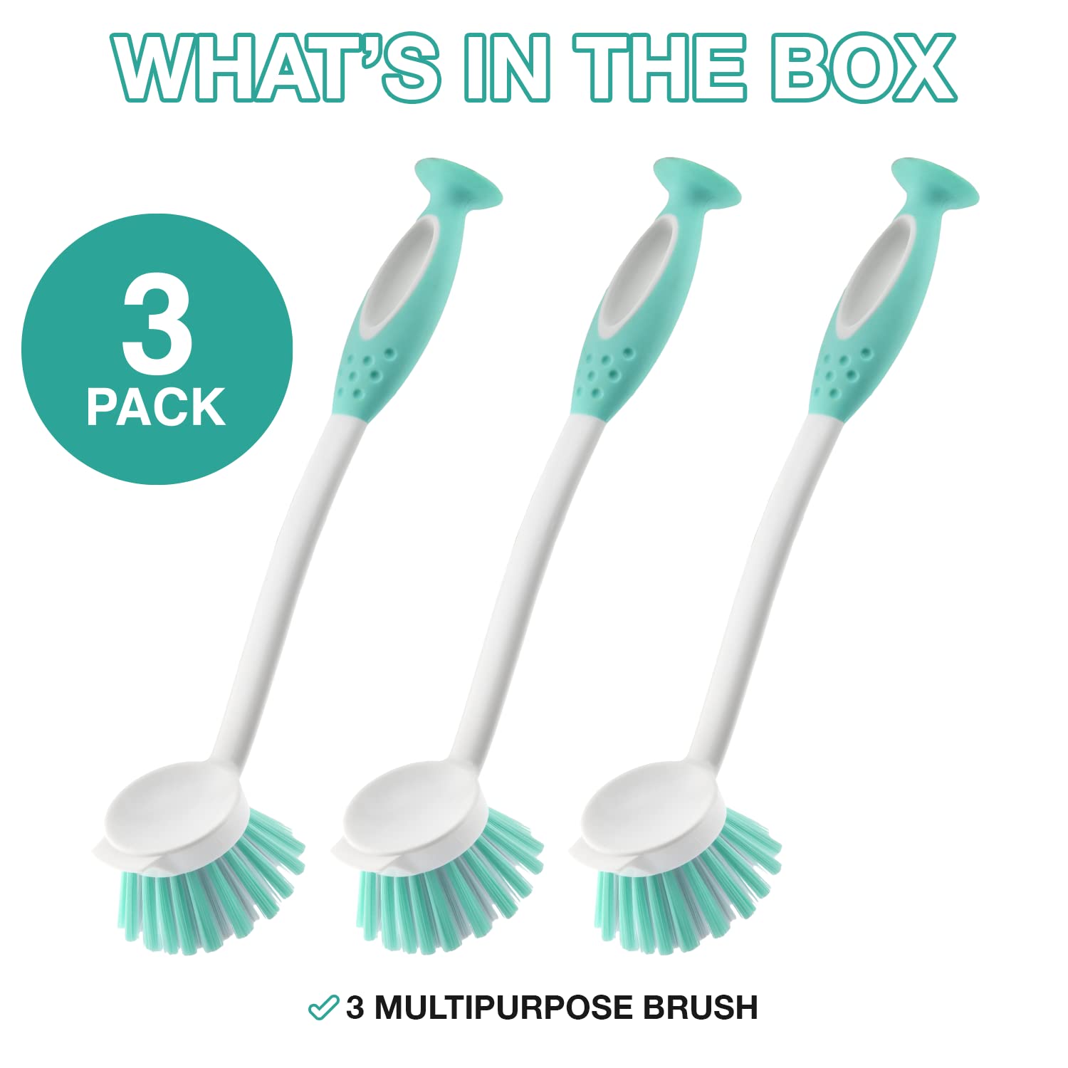 Glone Scrub Brush Set For Kitchen And Bathroom, Dishes, Tiles, Corners And Floors Set Of 3