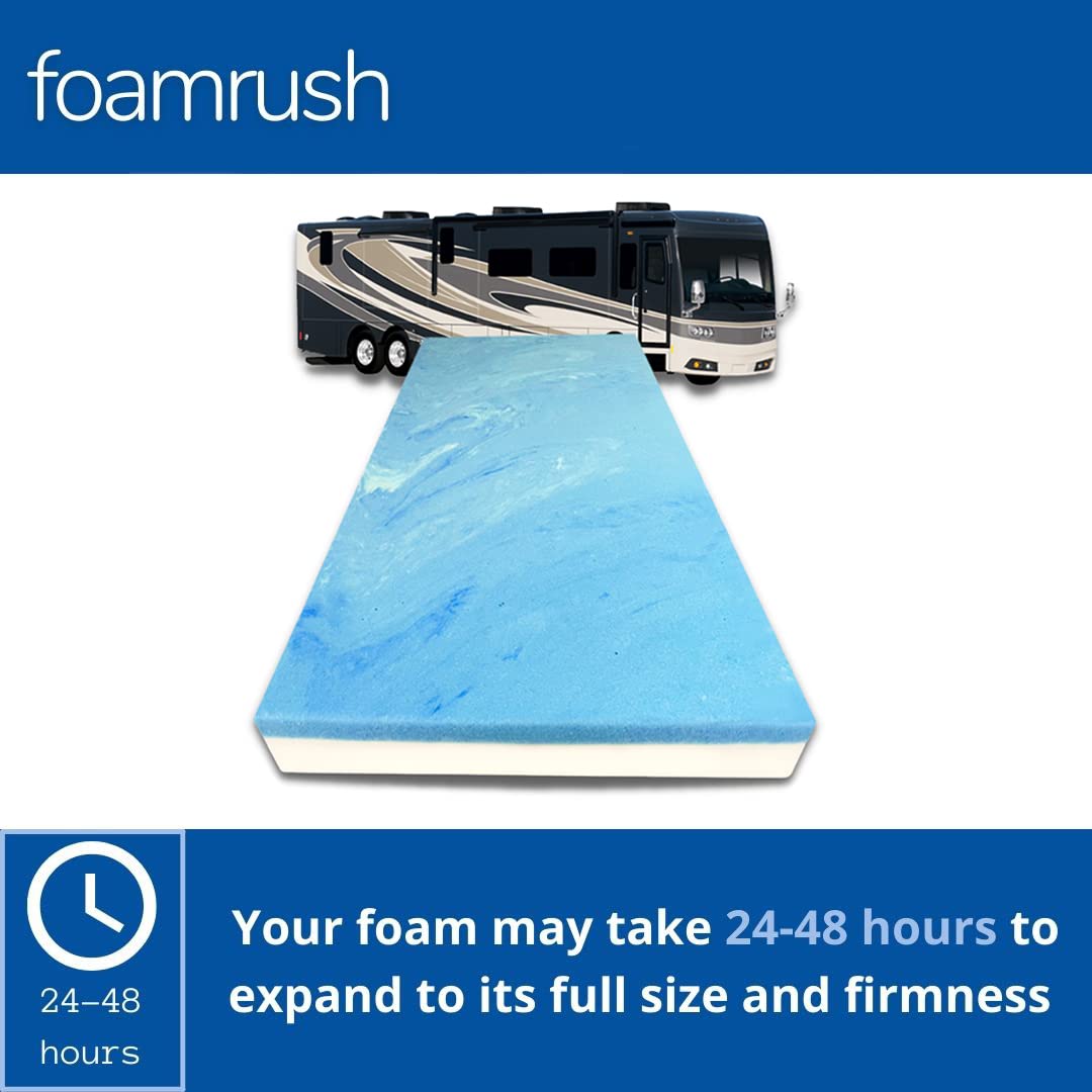 Foamrush 6-Inch Truck (36'' X 76'') Cooling Gel Memory Foam Mattress Replacement, Medium Firm, Comfort Pressure Relief, Made In