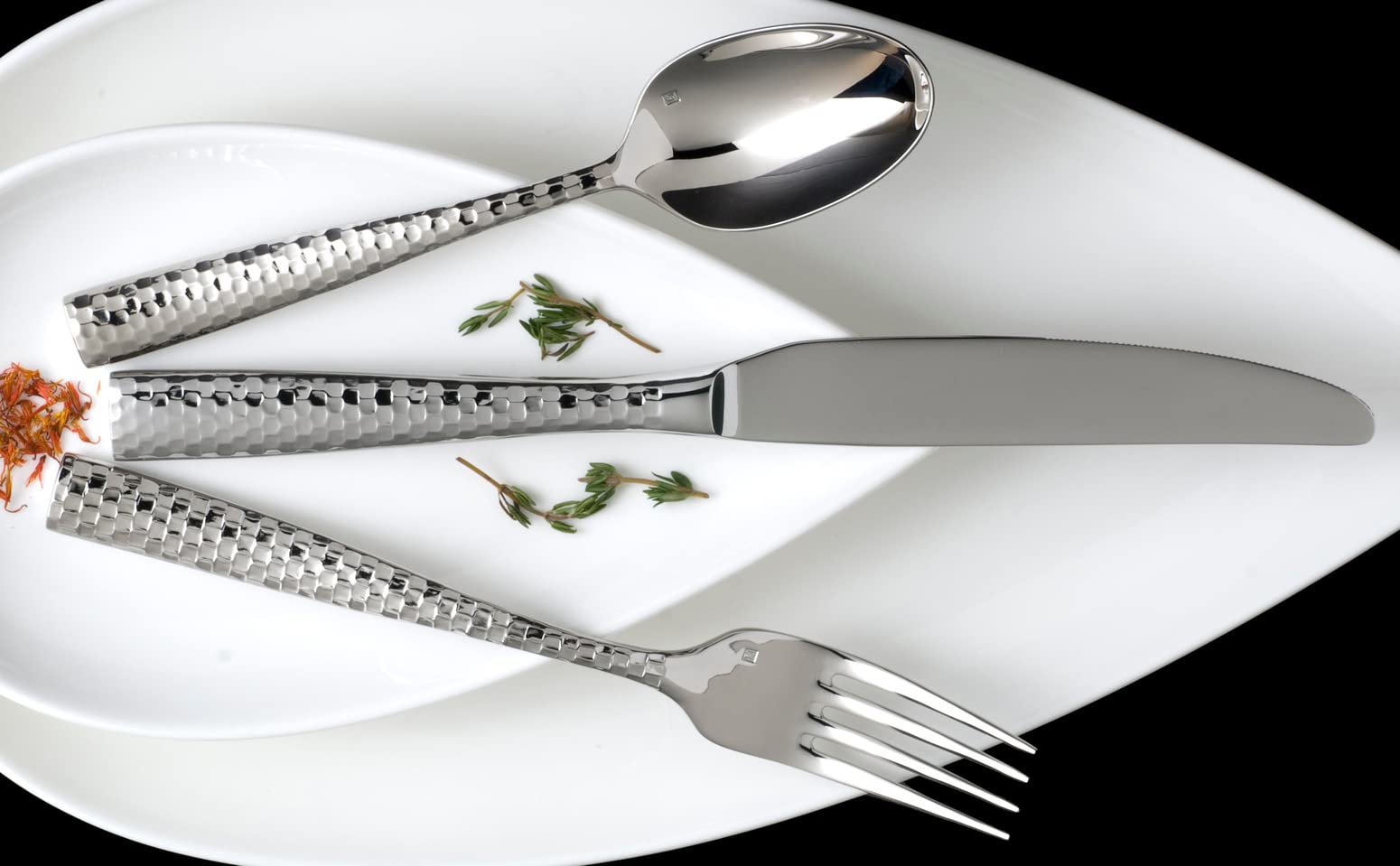 Fortessa Lucca Flatware Set, 20-Piece, Faceted Stainless